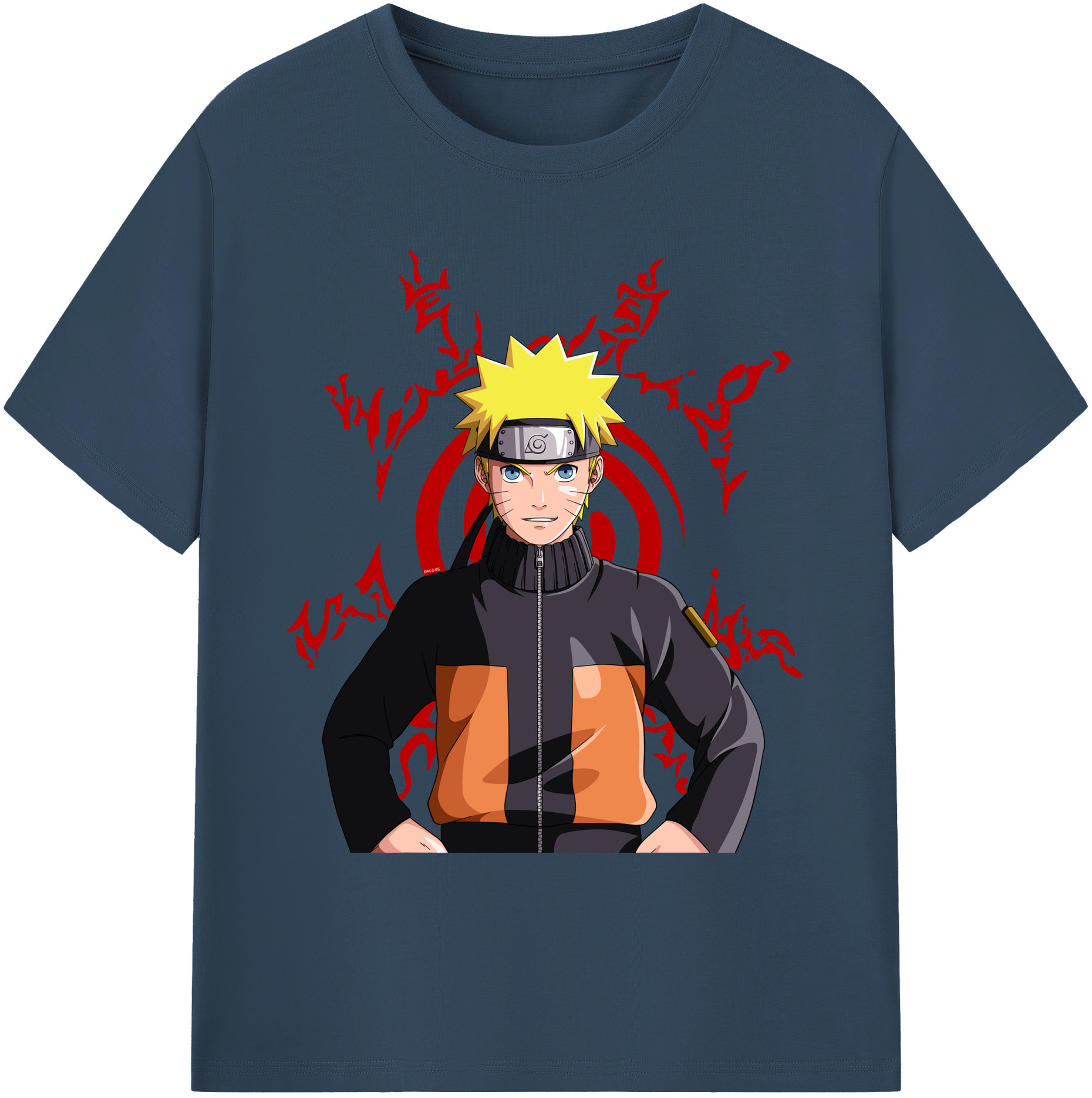 （画像用） NARUTO -ナルト- うずまき ナルト Uzumaki Naruto 綿100％ メンズ半袖Tシャツ｜肌触りやわらか＆通気性