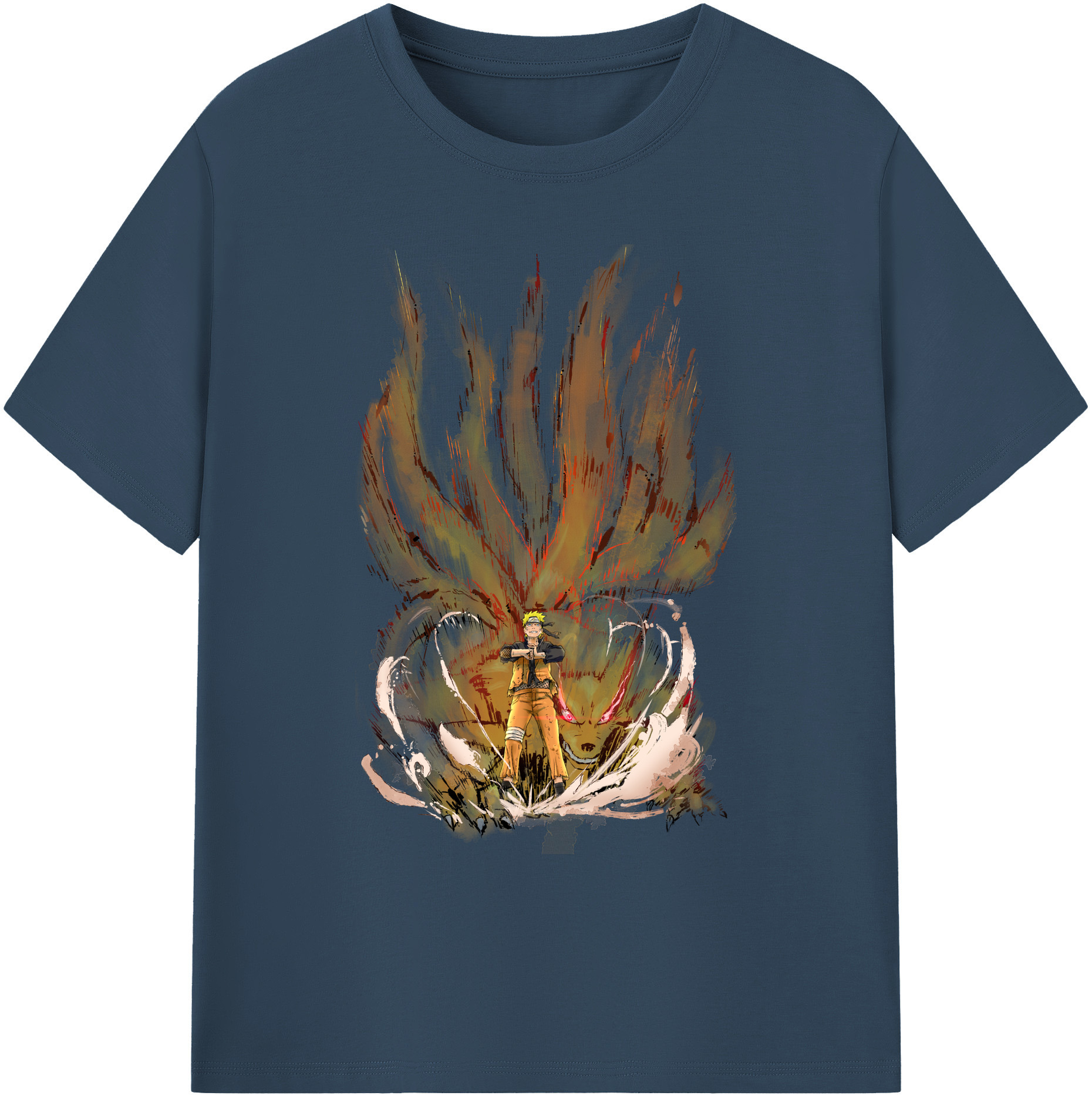 （画像用） NARUTO -ナルト- うずまき ナルト Uzumaki Naruto 綿100％ メンズ半袖Tシャツ｜肌触りやわらか＆通気性