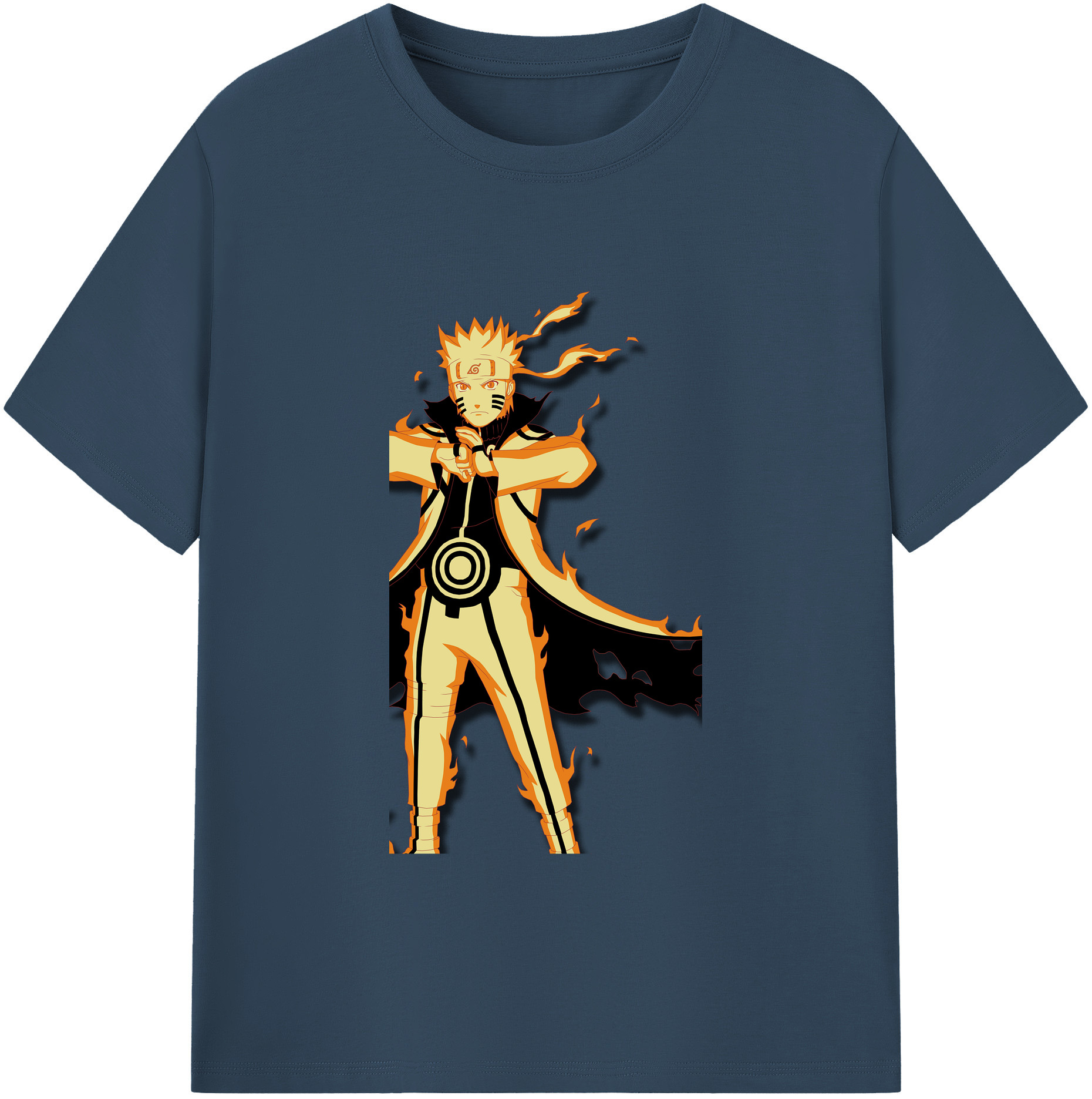 （画像用） NARUTO -ナルト- うずまき ナルト Uzumaki Naruto 綿100％ メンズ半袖Tシャツ｜肌触りやわらか＆通気性