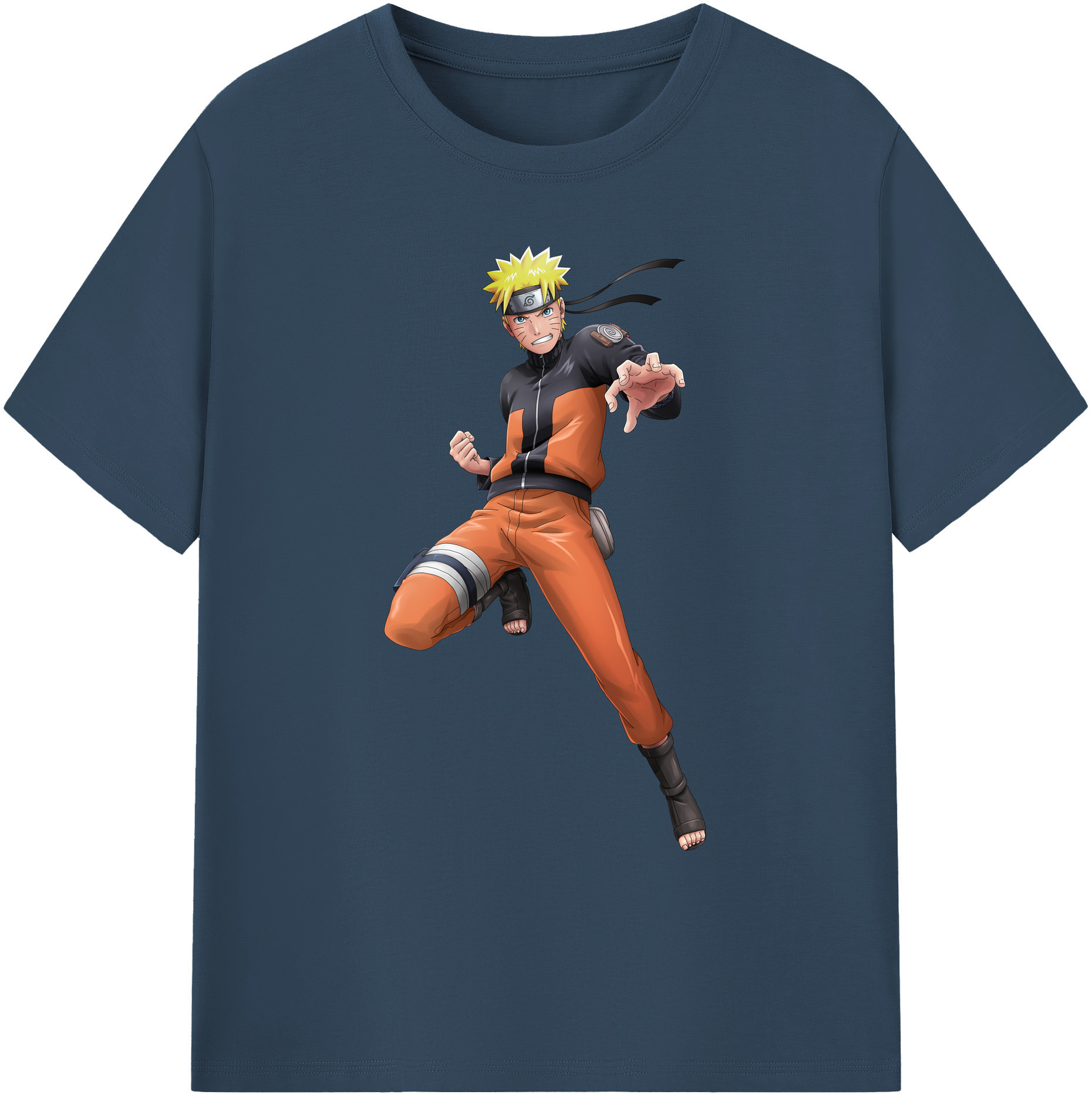 （画像用） NARUTO -ナルト- うずまき ナルト Uzumaki Naruto 綿100％ メンズ半袖Tシャツ｜肌触りやわらか＆通気性