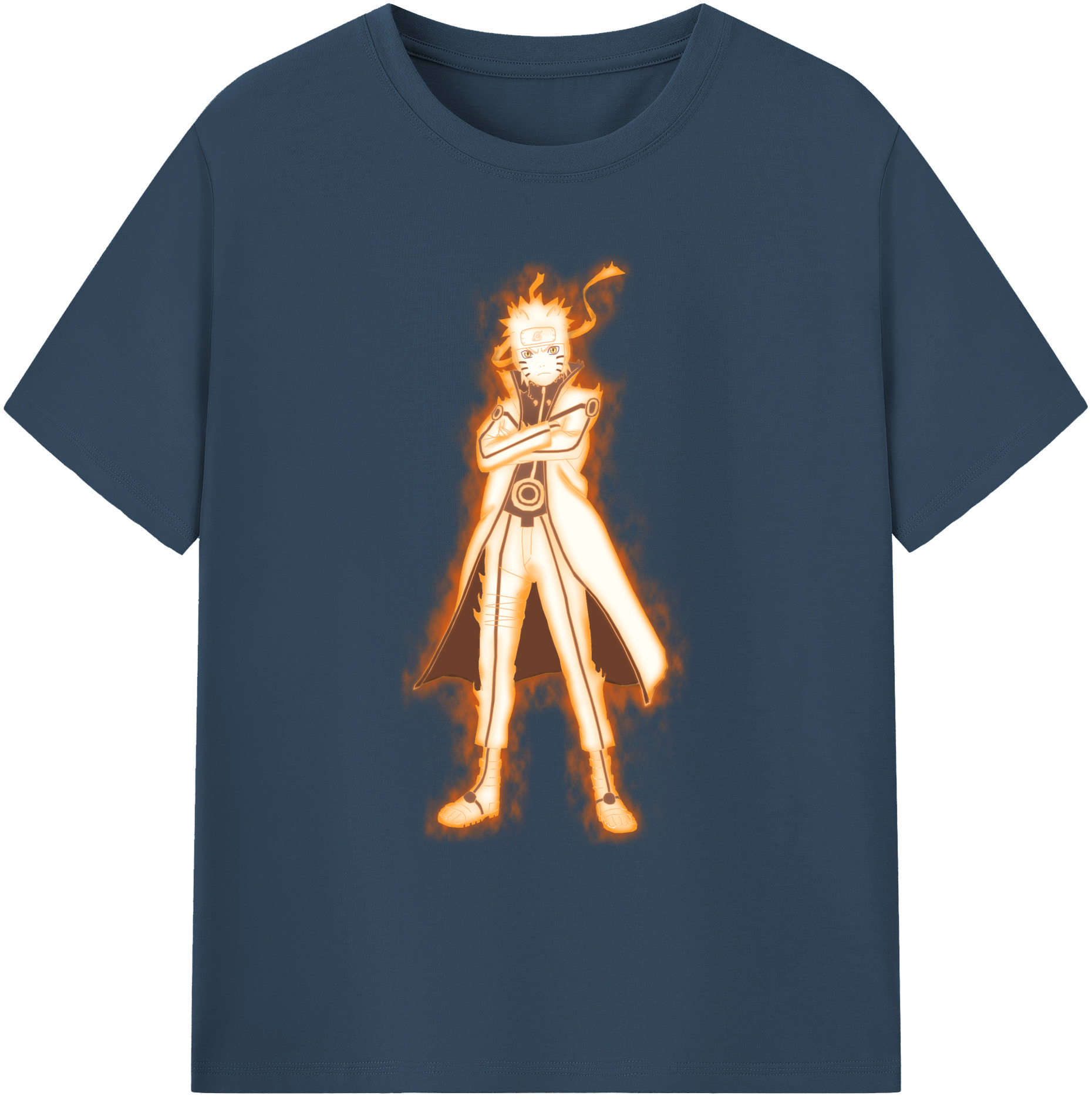 （画像用） NARUTO -ナルト- うずまき ナルト Uzumaki Naruto 綿100％ メンズ半袖Tシャツ｜肌触りやわらか＆通気性