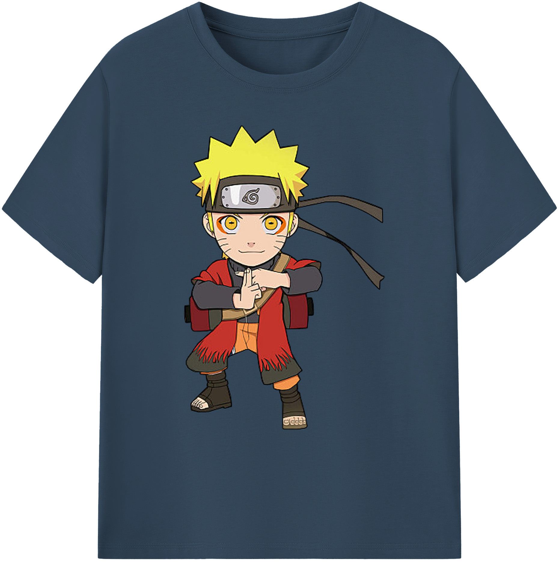 （画像用） NARUTO -ナルト- うずまき ナルト Uzumaki Naruto 綿100％ メンズ半袖Tシャツ｜肌触りやわらか＆通気性