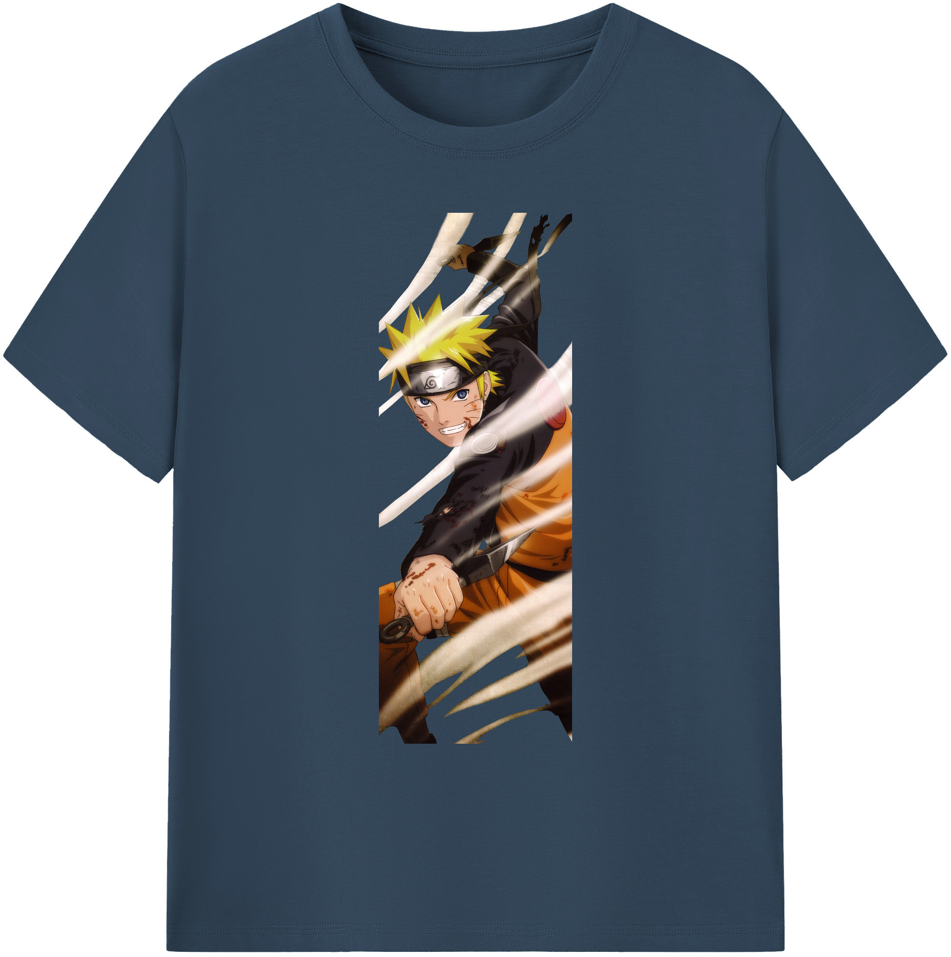 （画像用） NARUTO -ナルト- うずまき ナルト Uzumaki Naruto 綿100％ メンズ半袖Tシャツ｜肌触りやわらか＆通気性