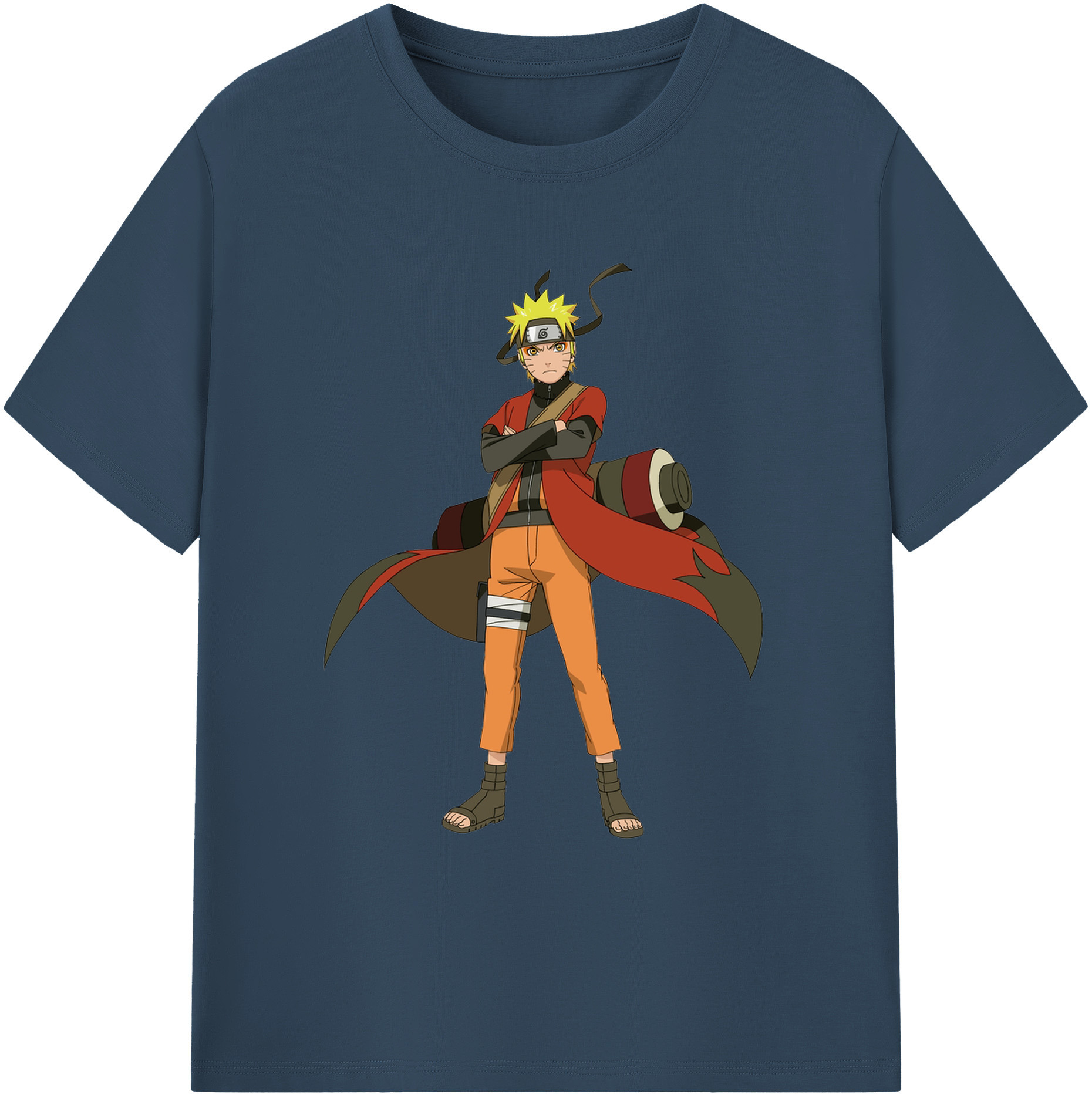 （画像用） NARUTO -ナルト- うずまき ナルト Uzumaki Naruto 綿100％ メンズ半袖Tシャツ｜肌触りやわらか＆通気性