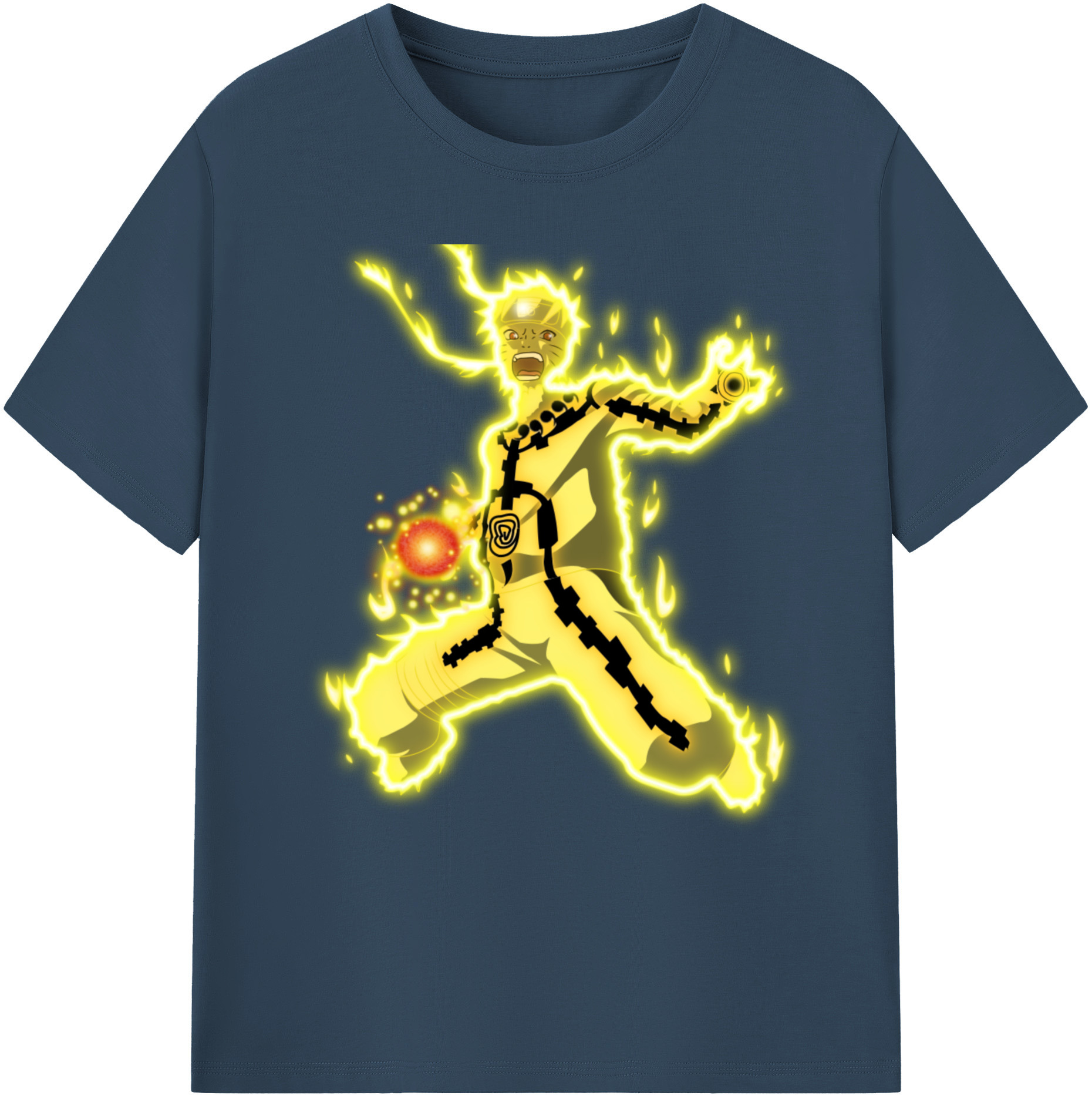 （画像用） NARUTO -ナルト- うずまき ナルト Uzumaki Naruto 綿100％ メンズ半袖Tシャツ｜肌触りやわらか＆通気性