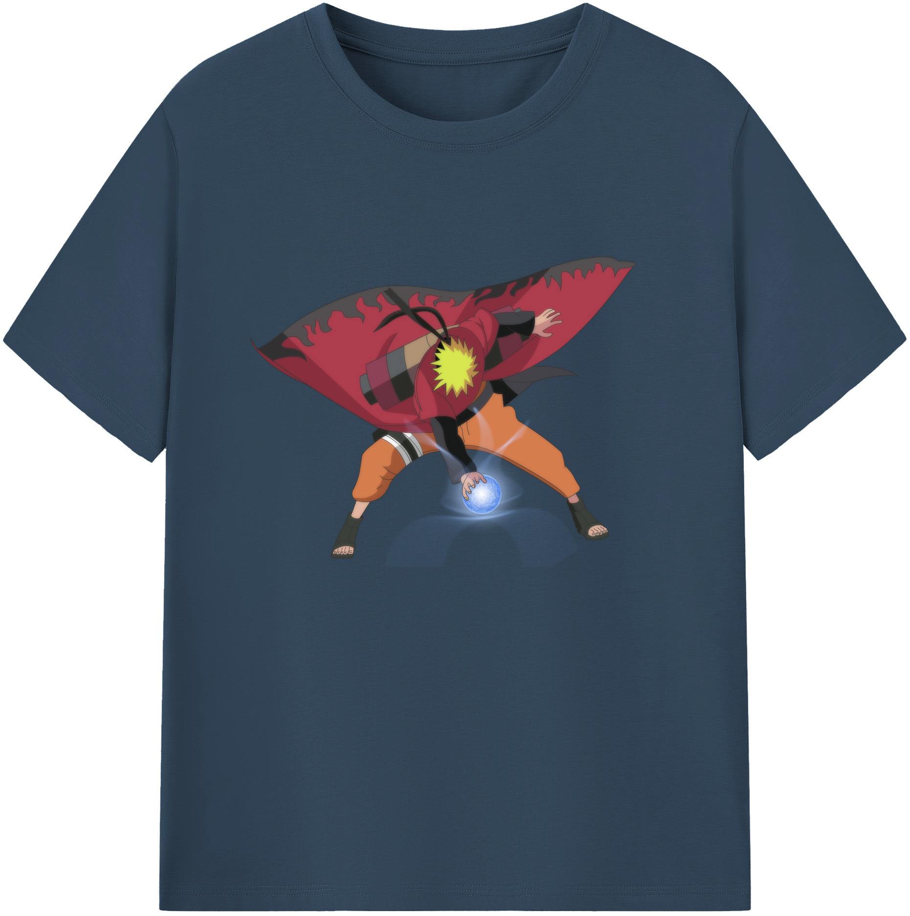 （画像用） NARUTO -ナルト- うずまき ナルト Uzumaki Naruto 綿100％ メンズ半袖Tシャツ｜肌触りやわらか＆通気性