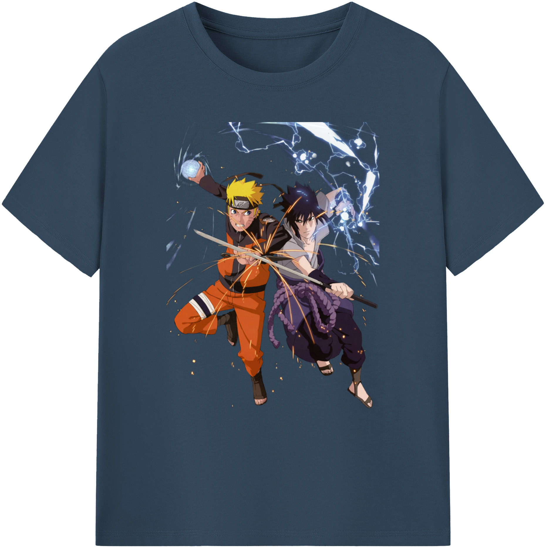 （画像用） NARUTO -ナルト- うずまき ナルト Uzumaki Naruto 綿100％ メンズ半袖Tシャツ｜肌触りやわらか＆通気性