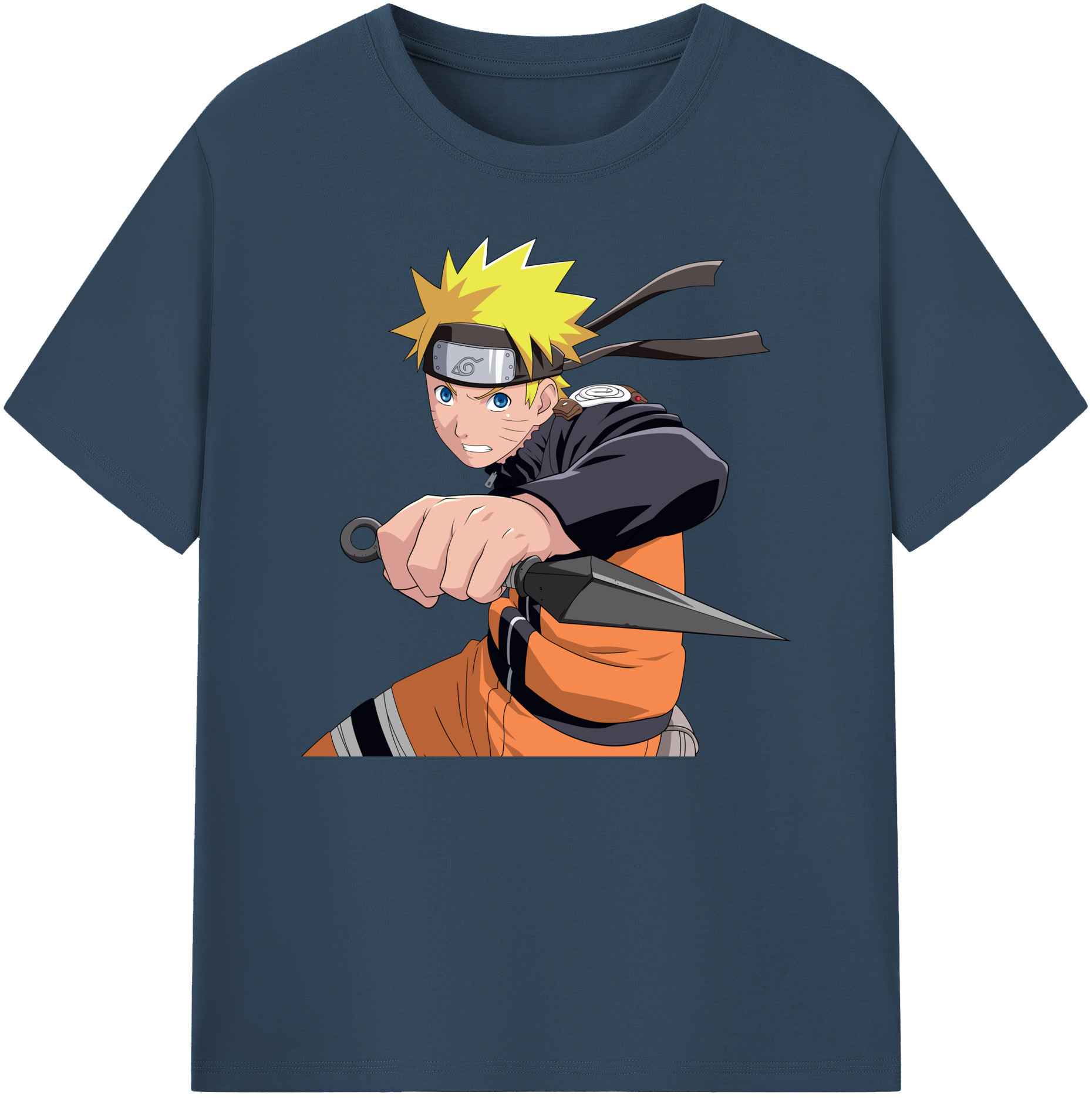 （画像用） NARUTO -ナルト- うずまき ナルト Uzumaki Naruto 綿100％ メンズ半袖Tシャツ｜肌触りやわらか＆通気性