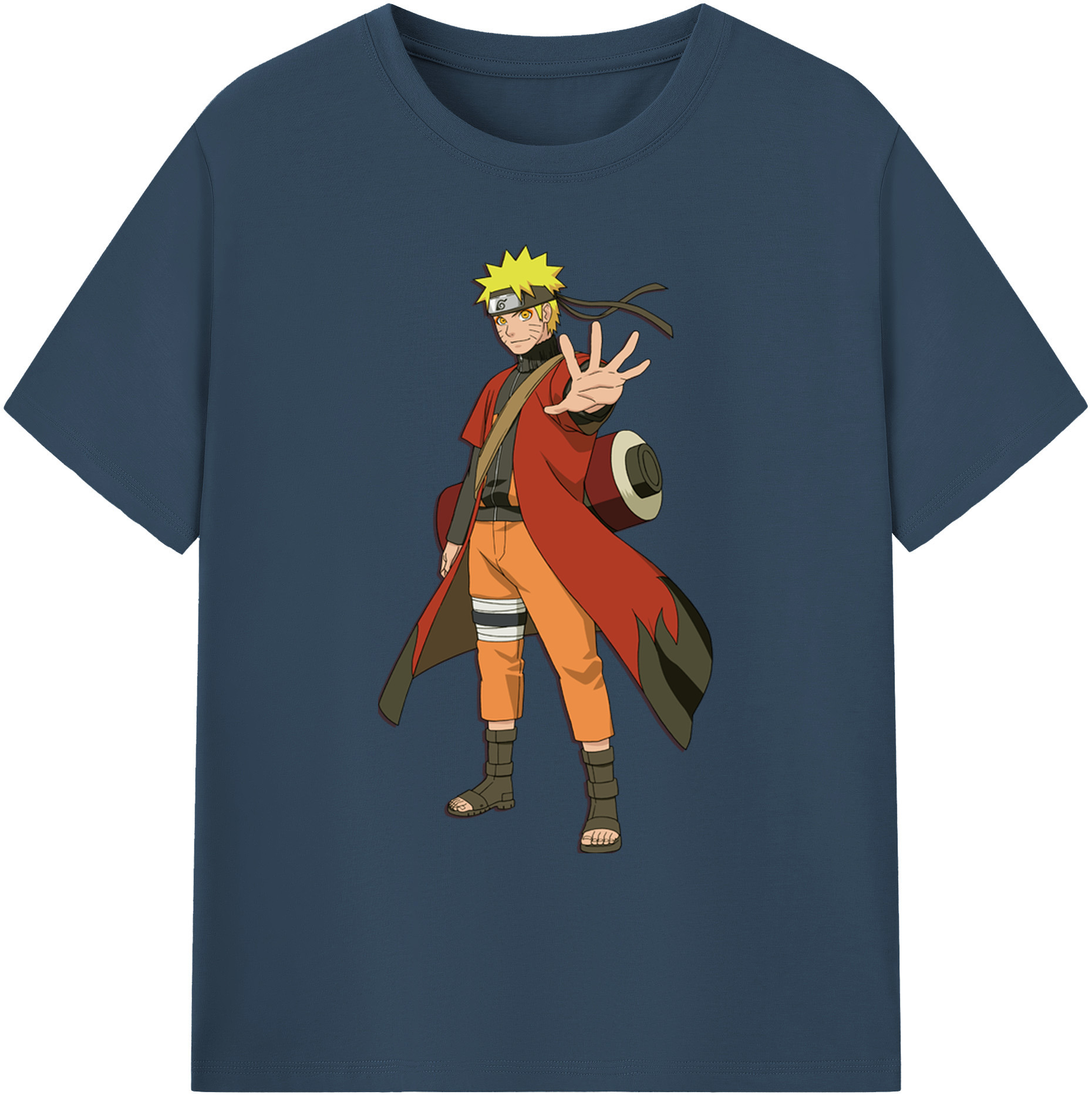 （画像用） NARUTO -ナルト- うずまき ナルト Uzumaki Naruto 綿100％ メンズ半袖Tシャツ｜肌触りやわらか＆通気性