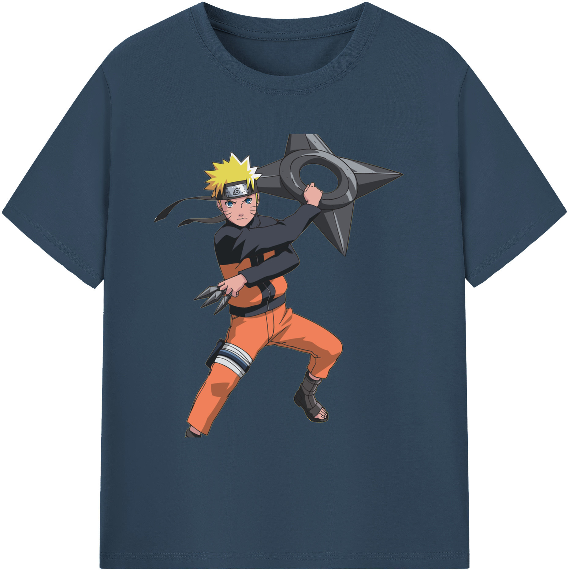 （画像用） NARUTO -ナルト- うずまき ナルト Uzumaki Naruto 綿100％ メンズ半袖Tシャツ｜肌触りやわらか＆通気性