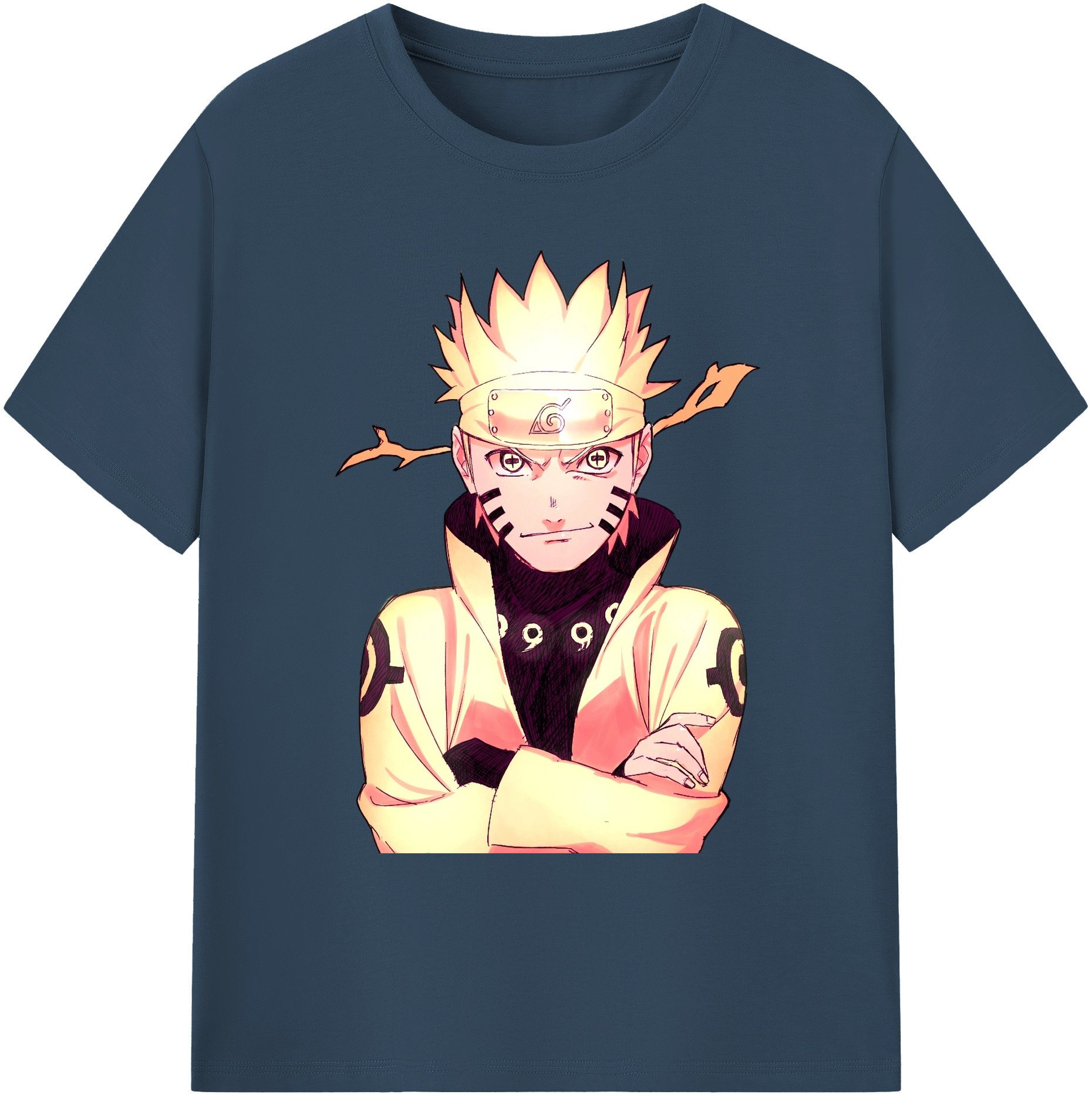 （画像用） NARUTO -ナルト- うずまき ナルト Uzumaki Naruto 綿100％ メンズ半袖Tシャツ｜肌触りやわらか＆通気性