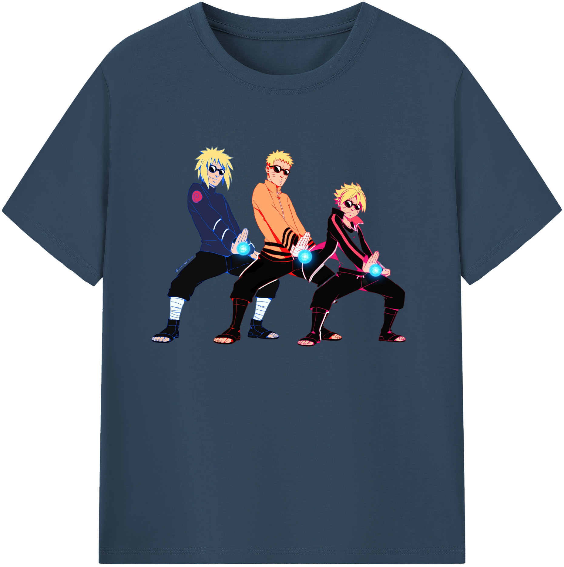 （画像用） NARUTO -ナルト- うずまき ナルト Uzumaki Naruto 綿100％ メンズ半袖Tシャツ｜肌触りやわらか＆通気性