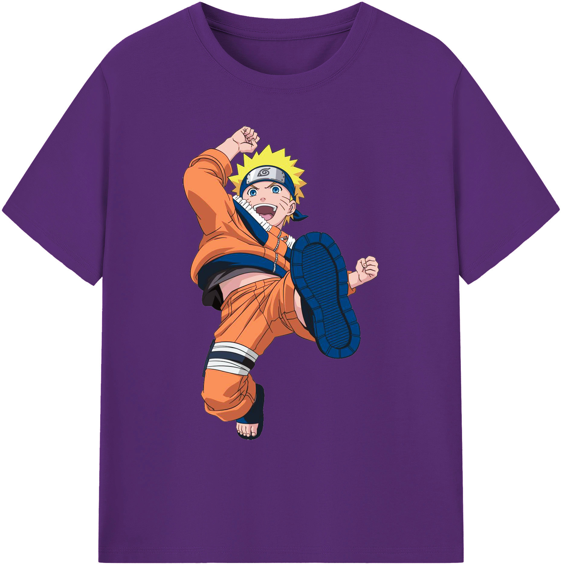 （画像用） NARUTO -ナルト- うずまき ナルト Uzumaki Naruto 綿100％ メンズ半袖Tシャツ｜肌触りやわらか＆通気性