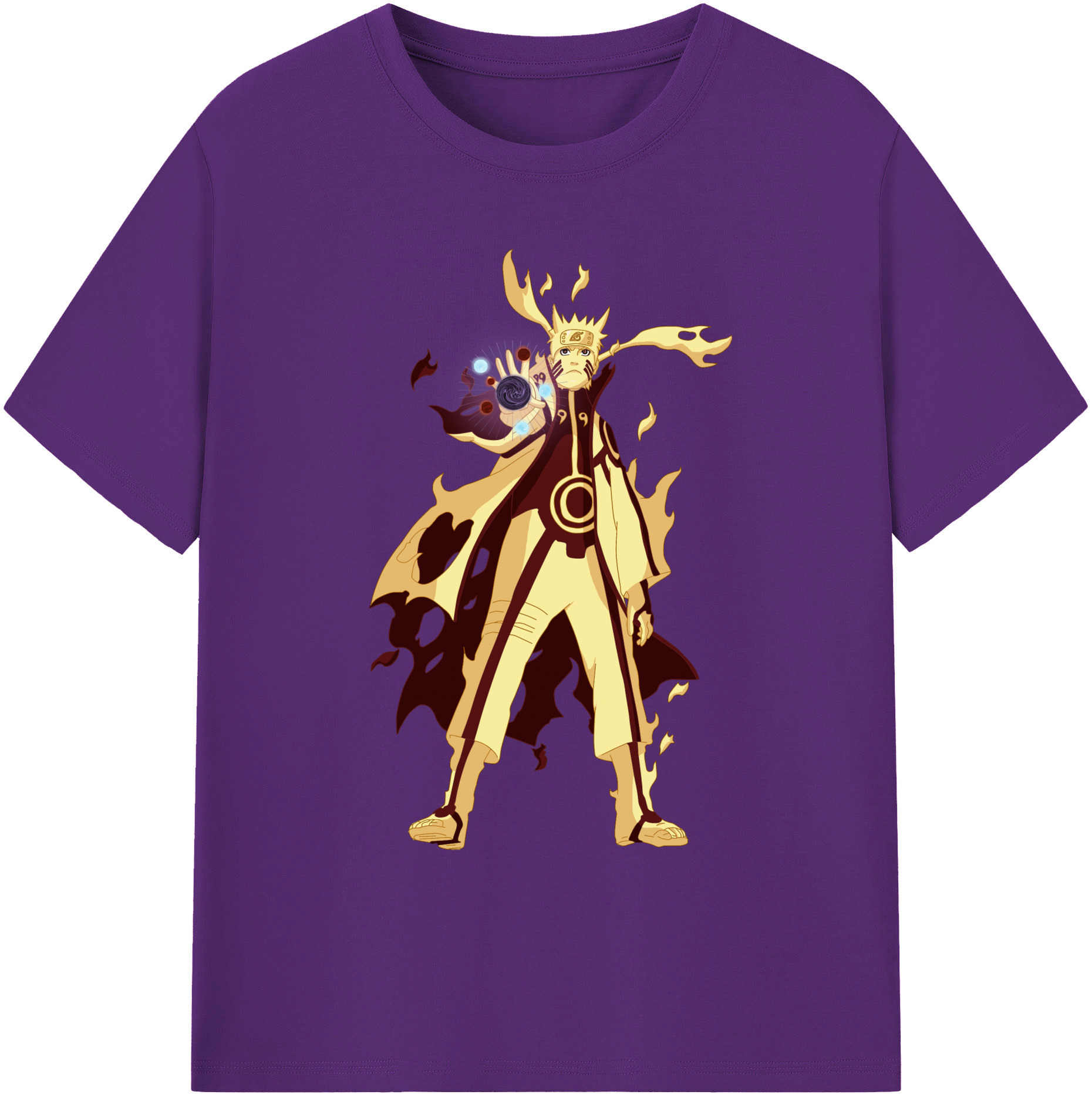 （画像用） NARUTO -ナルト- うずまき ナルト Uzumaki Naruto 綿100％ メンズ半袖Tシャツ｜肌触りやわらか＆通気性