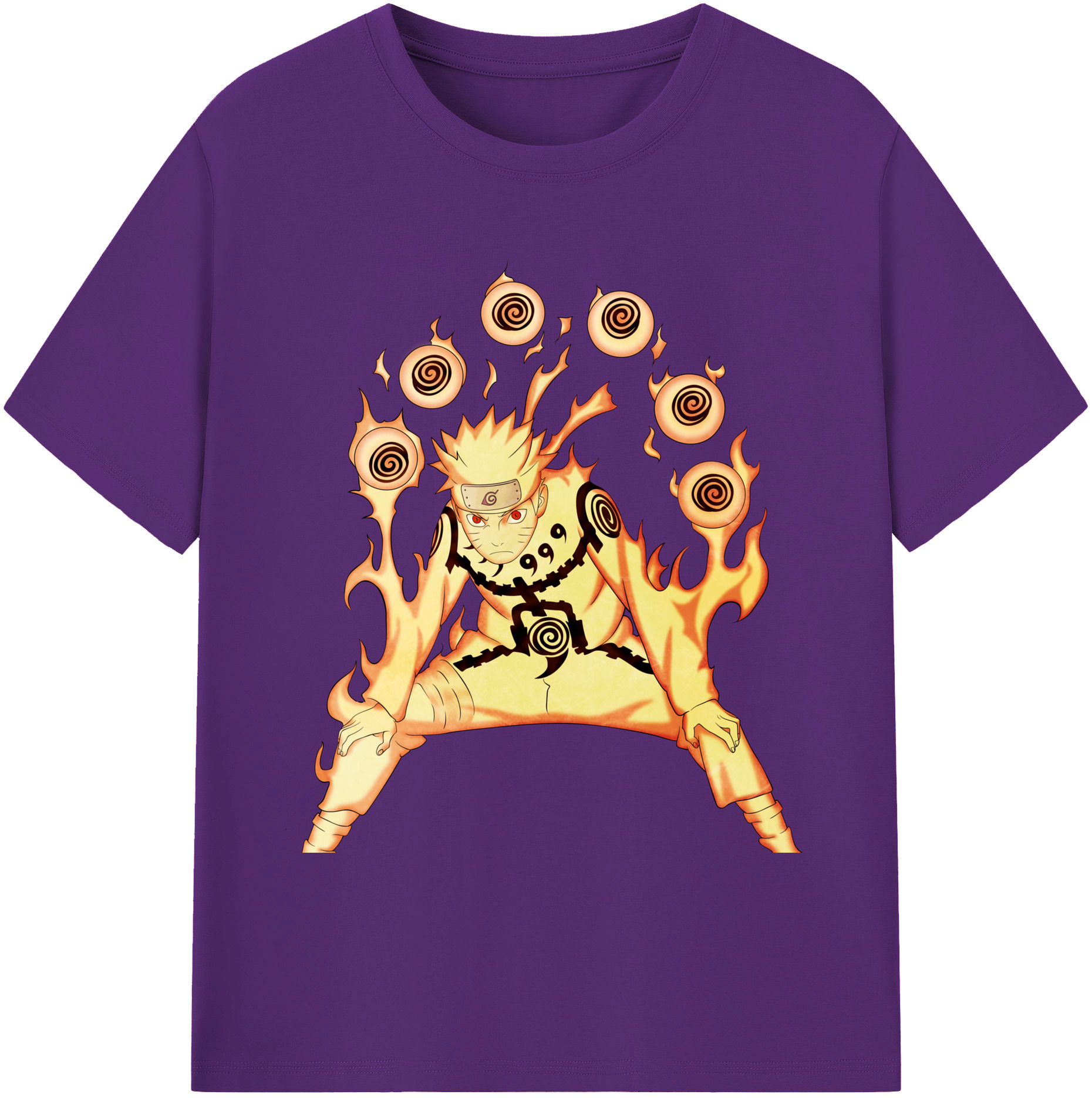 （画像用） NARUTO -ナルト- うずまき ナルト Uzumaki Naruto 綿100％ メンズ半袖Tシャツ｜肌触りやわらか＆通気性