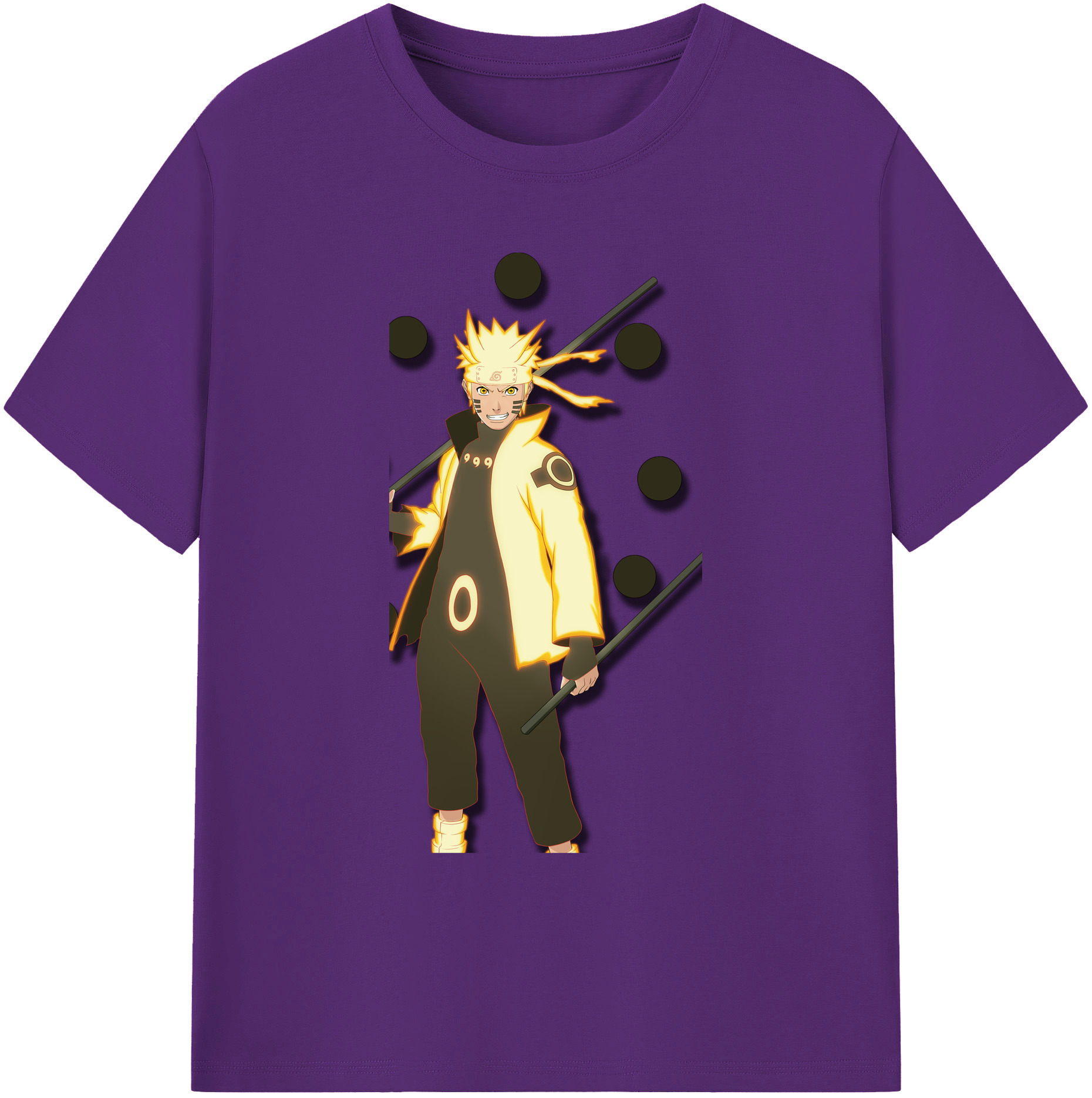 （画像用） NARUTO -ナルト- うずまき ナルト Uzumaki Naruto 綿100％ メンズ半袖Tシャツ｜肌触りやわらか＆通気性