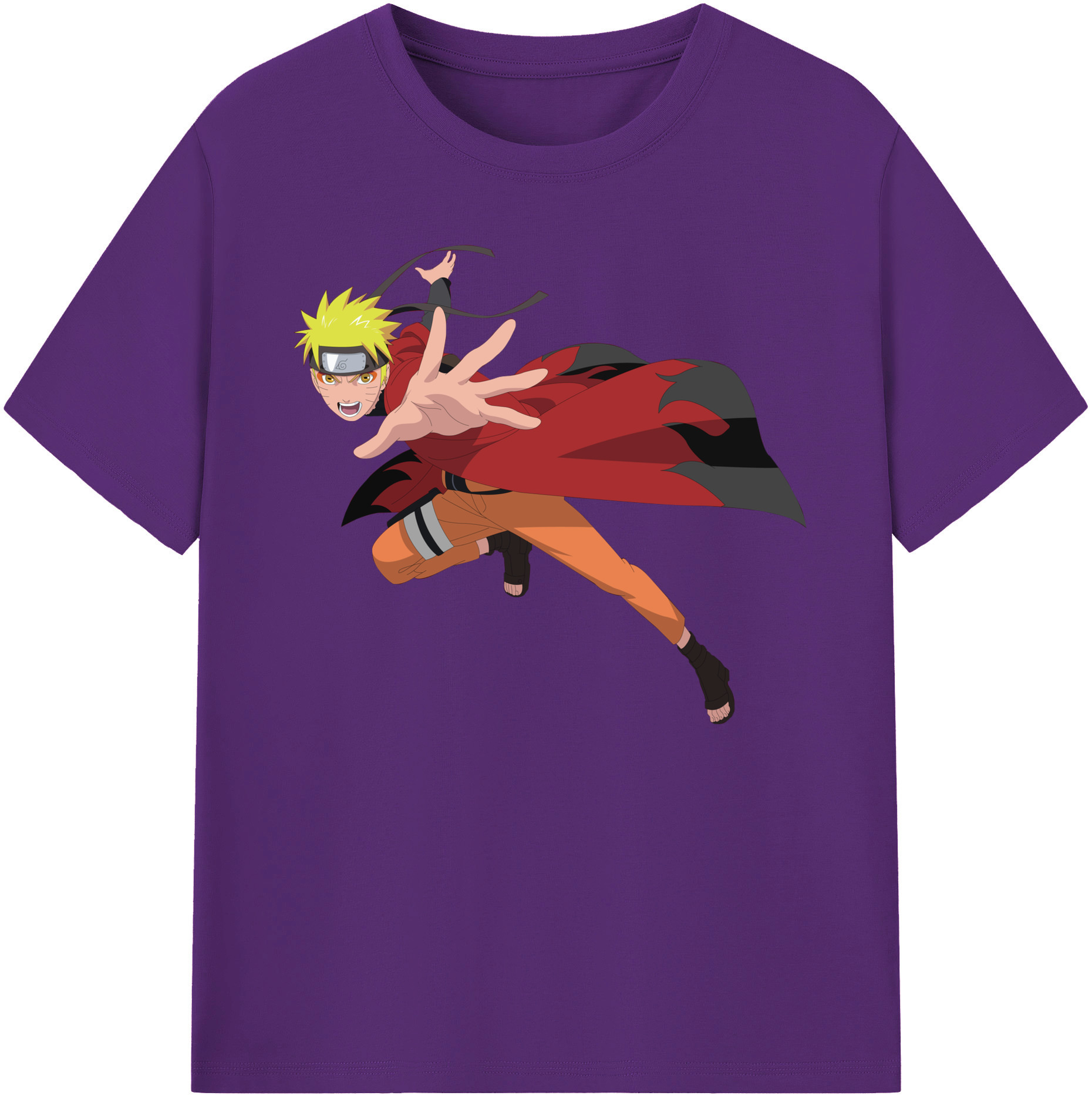 （画像用） NARUTO -ナルト- うずまき ナルト Uzumaki Naruto 綿100％ メンズ半袖Tシャツ｜肌触りやわらか＆通気性