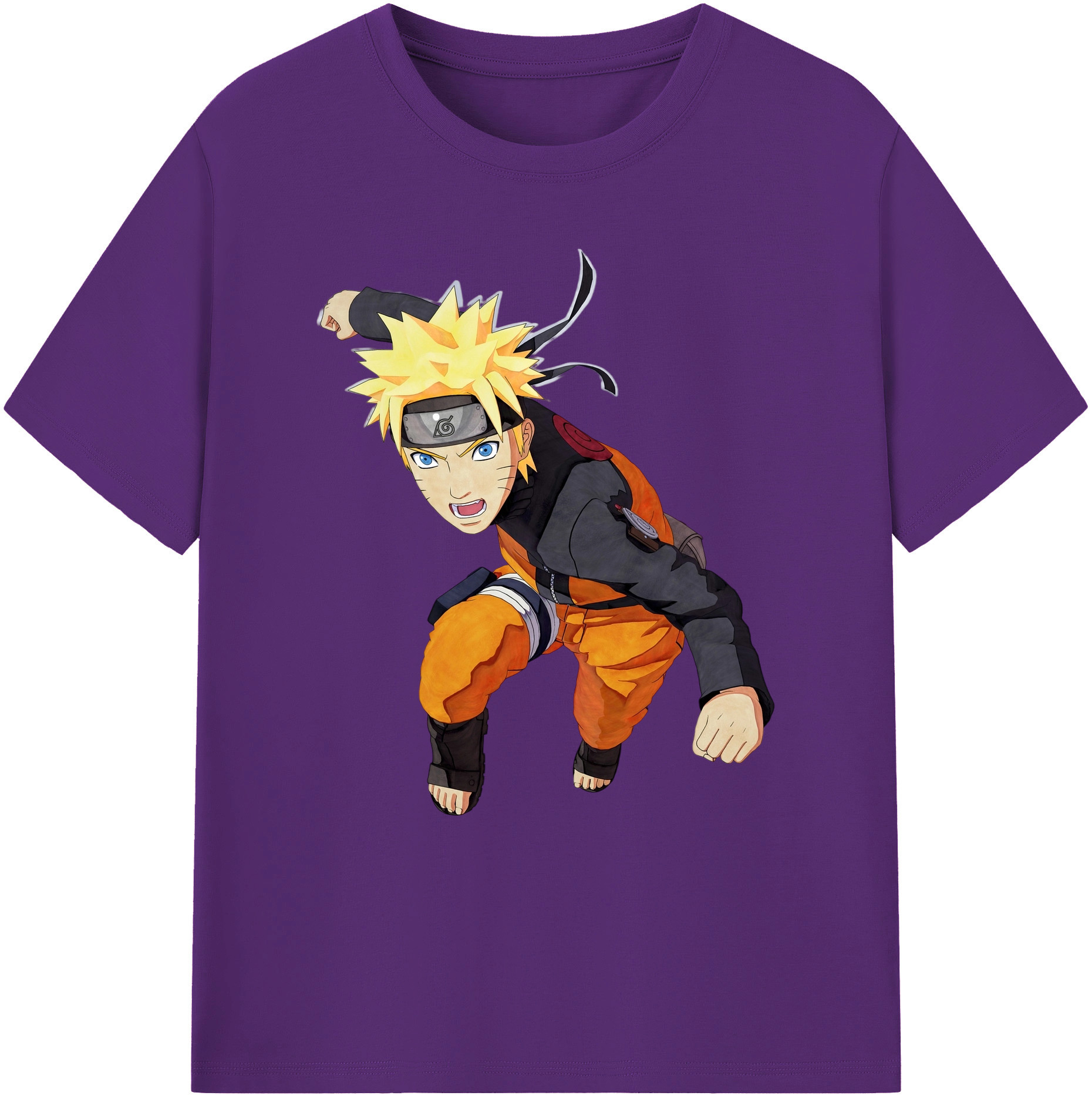 （画像用） NARUTO -ナルト- うずまき ナルト Uzumaki Naruto 綿100％ メンズ半袖Tシャツ｜肌触りやわらか＆通気性