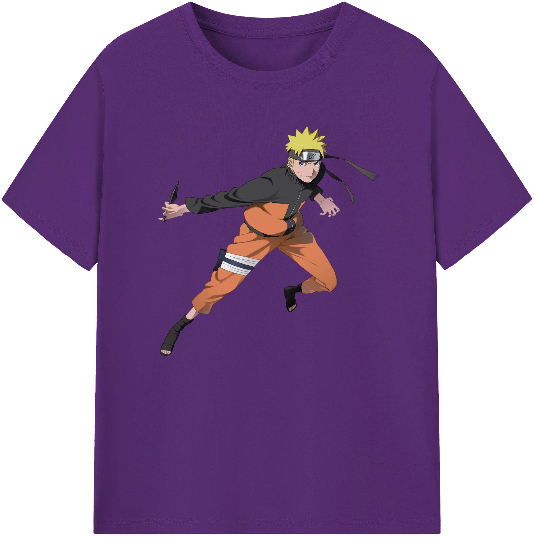 （画像用） NARUTO -ナルト- うずまき ナルト Uzumaki Naruto 綿100％ メンズ半袖Tシャツ｜肌触りやわらか＆通気性