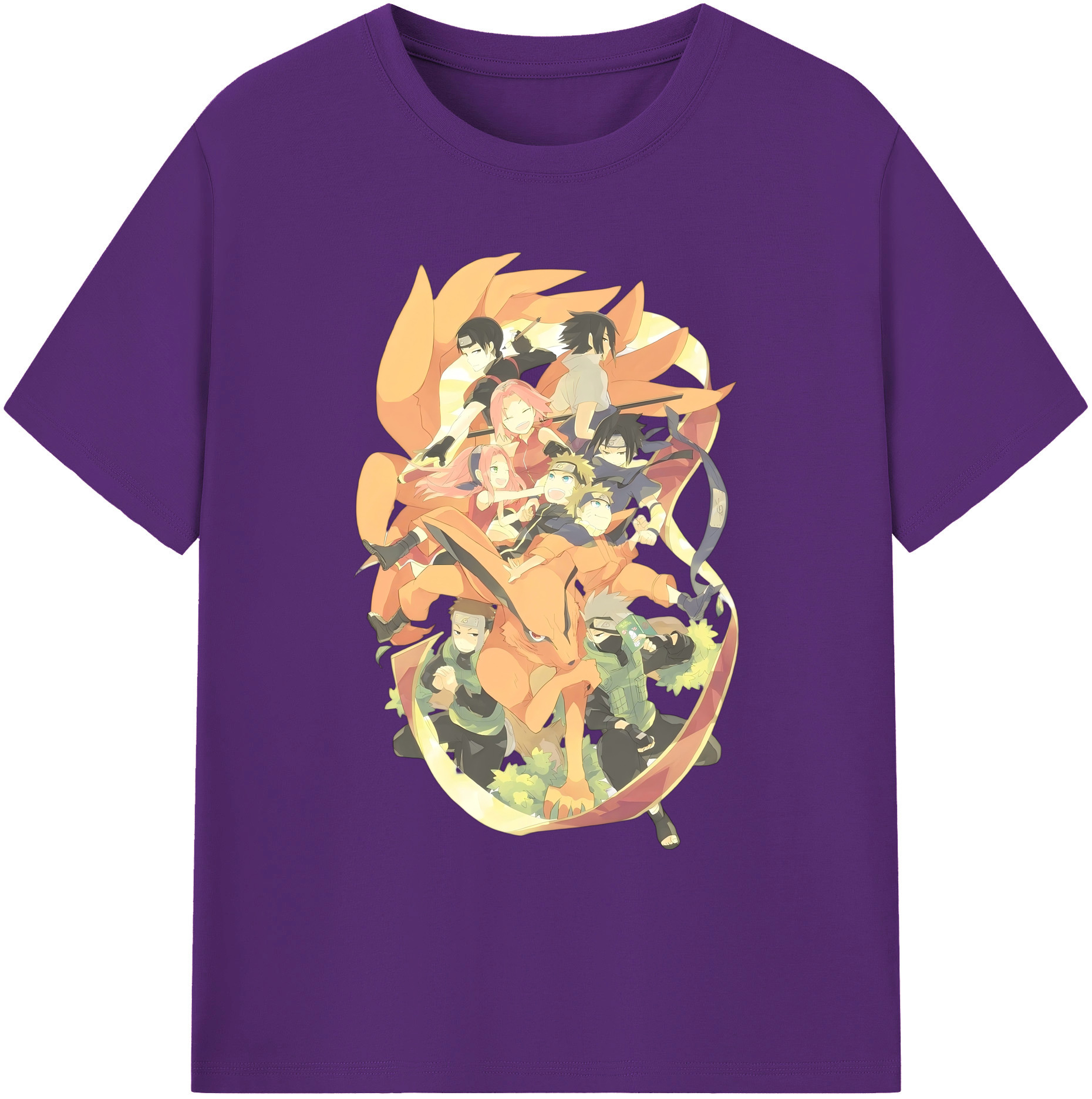 （画像用） NARUTO -ナルト- うずまき ナルト Uzumaki Naruto 綿100％ メンズ半袖Tシャツ｜肌触りやわらか＆通気性