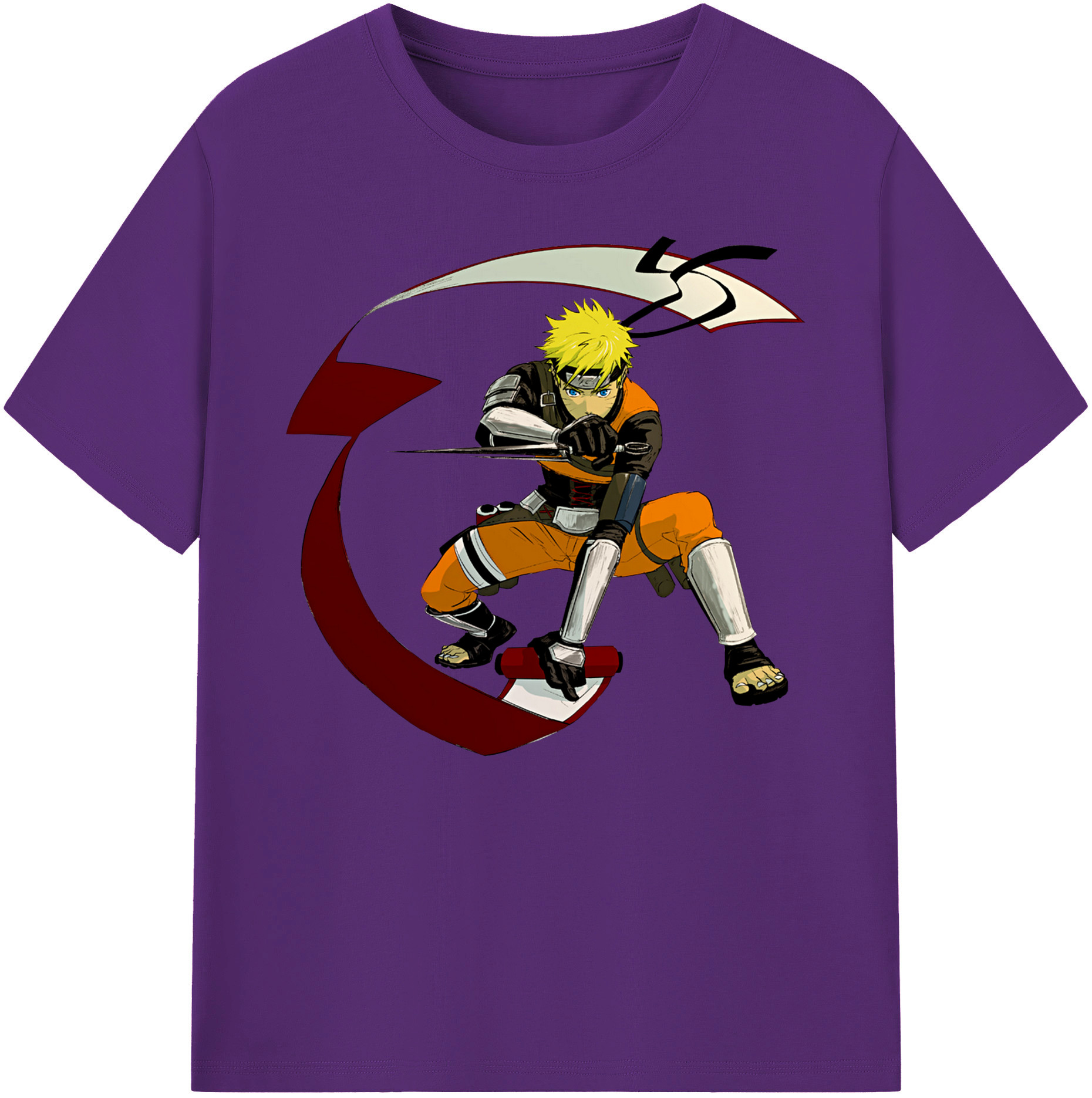 （画像用） NARUTO -ナルト- うずまき ナルト Uzumaki Naruto 綿100％ メンズ半袖Tシャツ｜肌触りやわらか＆通気性