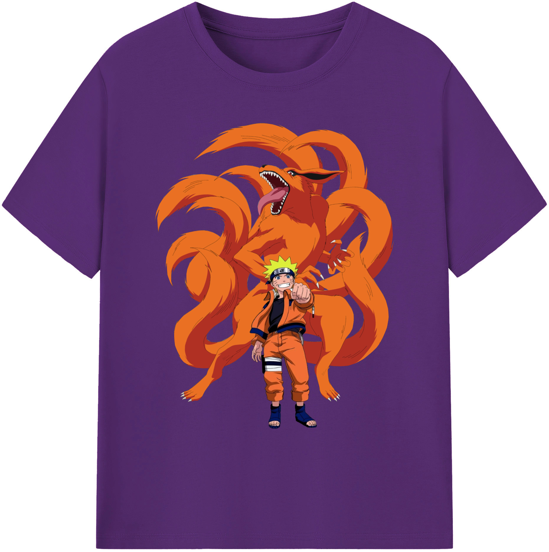 （画像用） NARUTO -ナルト- うずまき ナルト Uzumaki Naruto 綿100％ メンズ半袖Tシャツ｜肌触りやわらか＆通気性