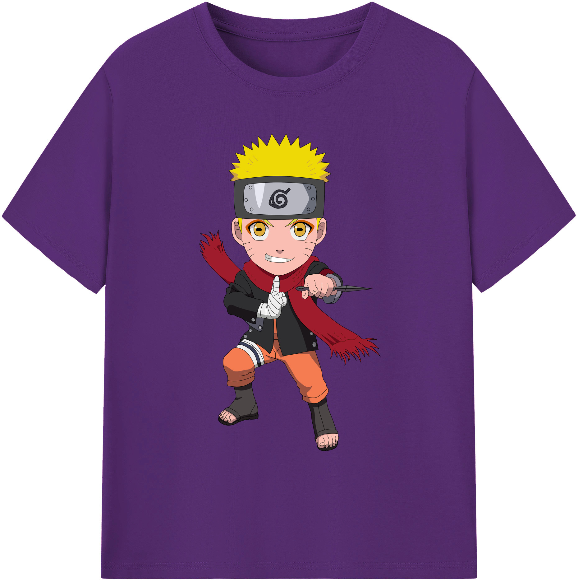 （画像用） NARUTO -ナルト- うずまき ナルト Uzumaki Naruto 綿100％ メンズ半袖Tシャツ｜肌触りやわらか＆通気性