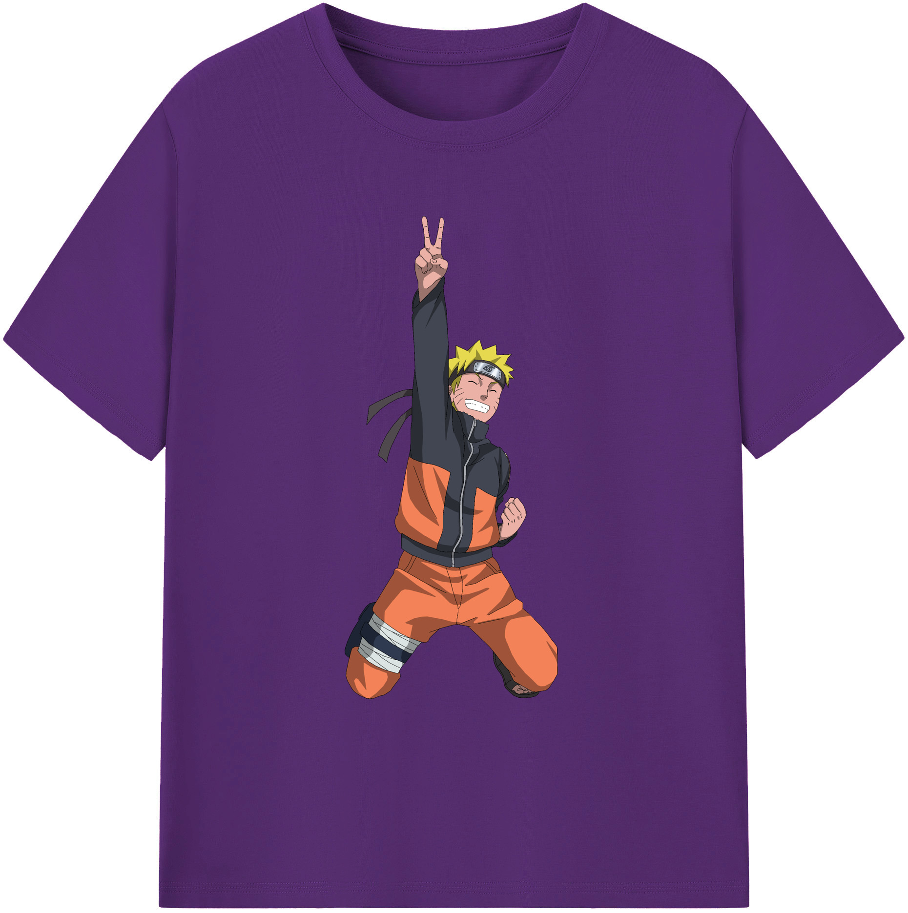 （画像用） NARUTO -ナルト- うずまき ナルト Uzumaki Naruto 綿100％ メンズ半袖Tシャツ｜肌触りやわらか＆通気性