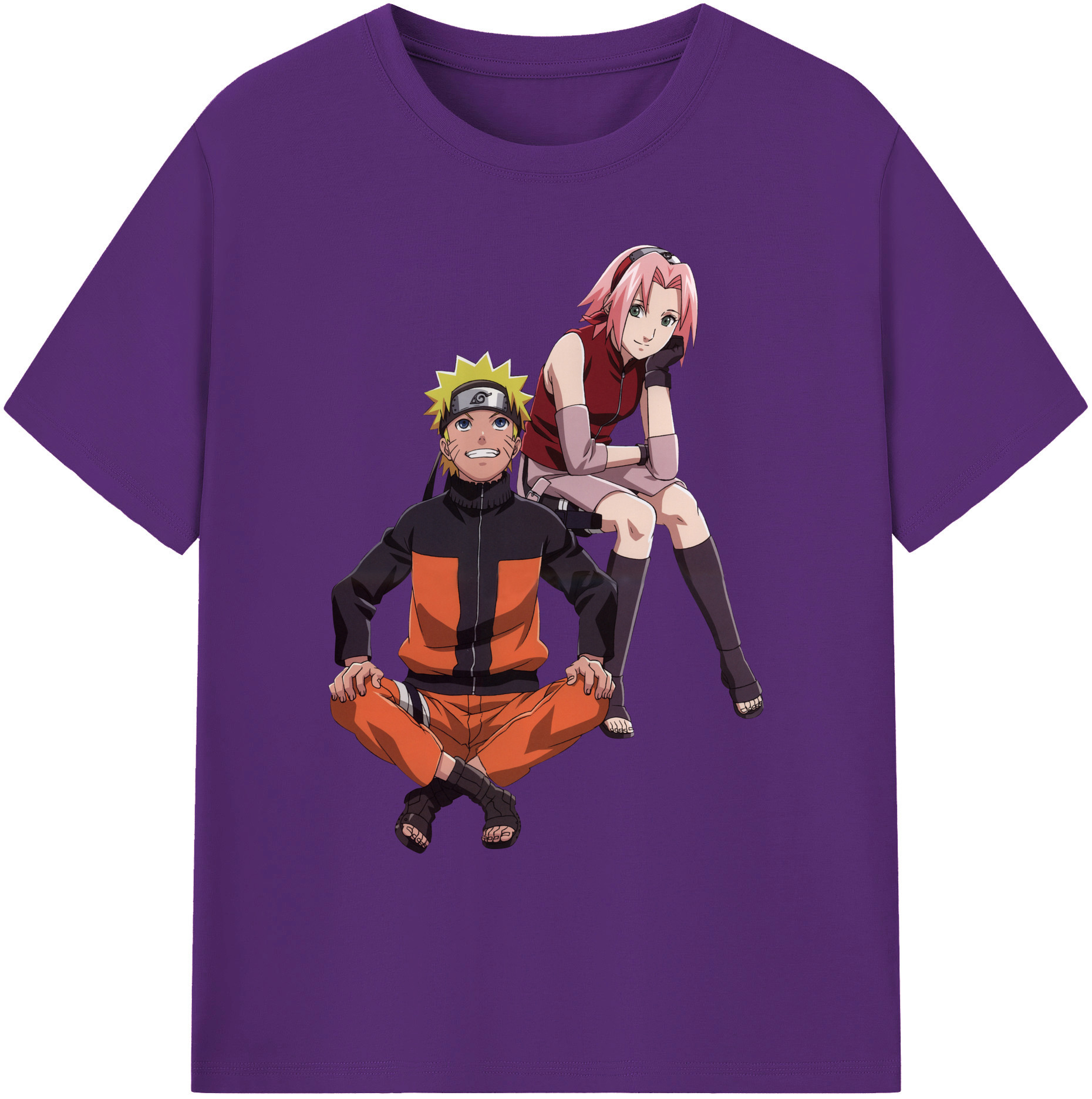 （画像用） NARUTO -ナルト- うずまき ナルト Uzumaki Naruto 綿100％ メンズ半袖Tシャツ｜肌触りやわらか＆通気性