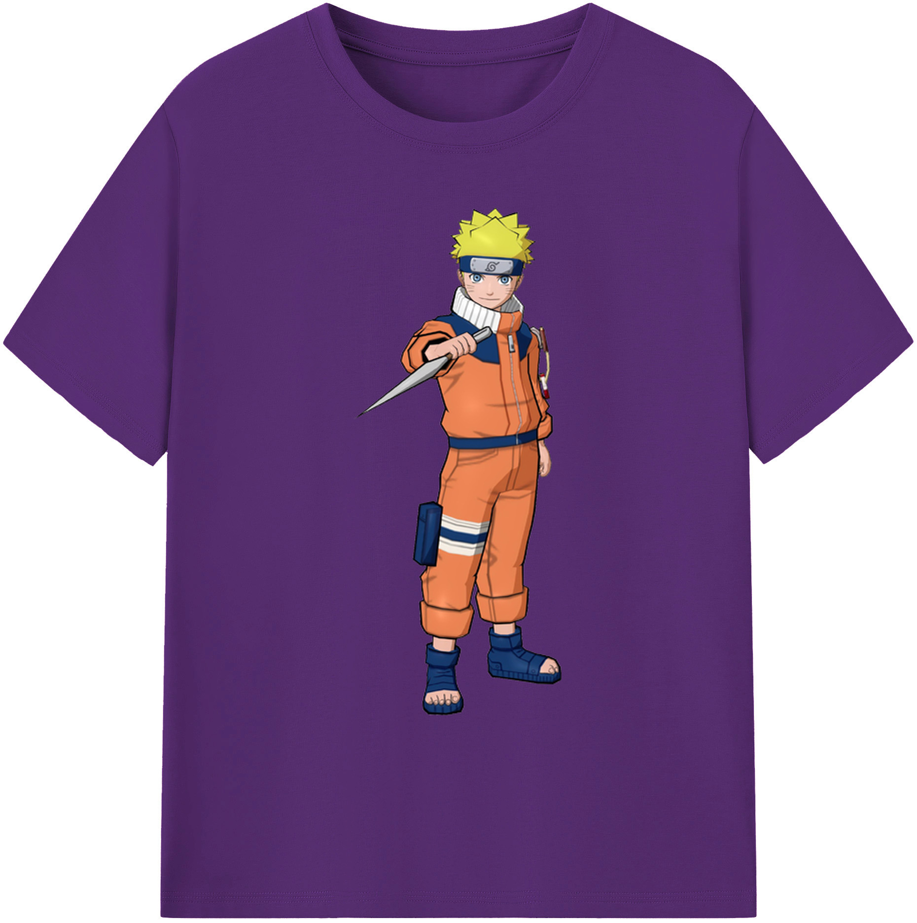 （画像用） NARUTO -ナルト- うずまき ナルト Uzumaki Naruto 綿100％ メンズ半袖Tシャツ｜肌触りやわらか＆通気性