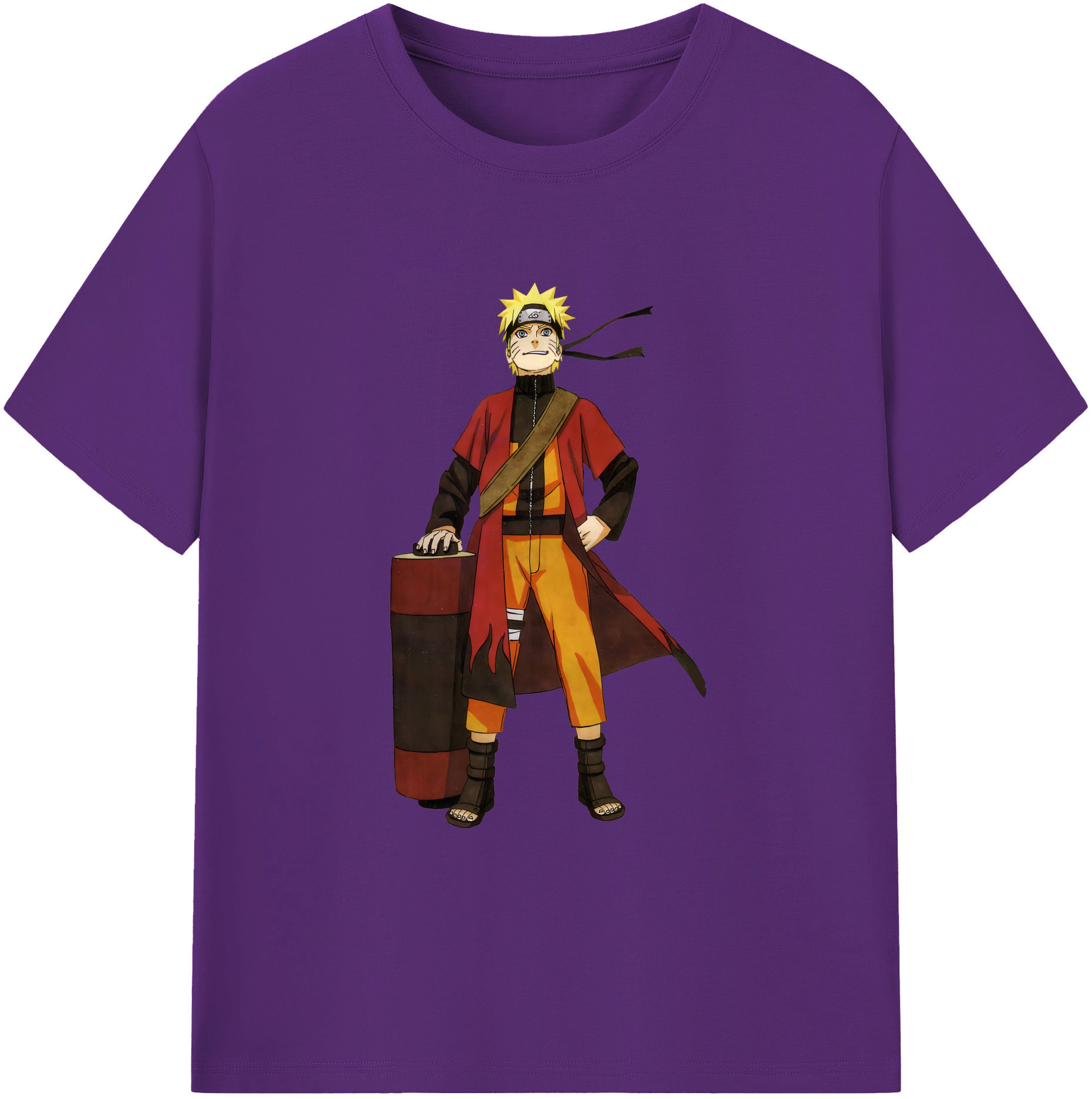 （画像用） NARUTO -ナルト- うずまき ナルト Uzumaki Naruto 綿100％ メンズ半袖Tシャツ｜肌触りやわらか＆通気性