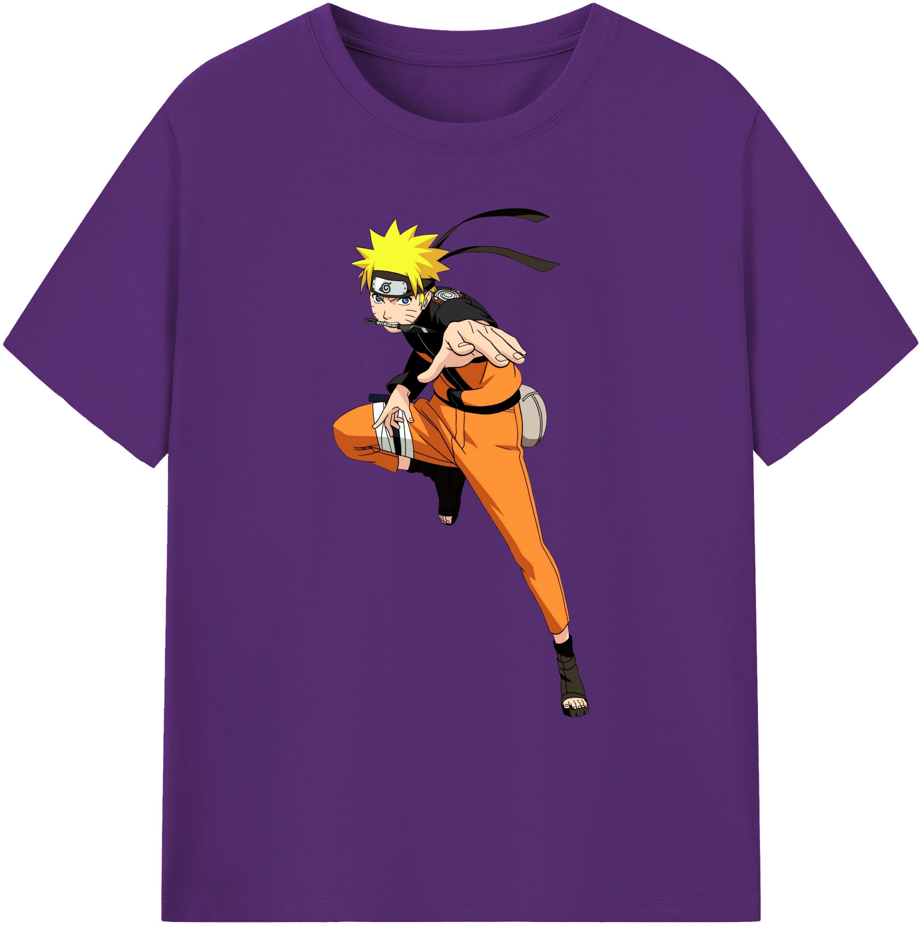 （画像用） NARUTO -ナルト- うずまき ナルト Uzumaki Naruto 綿100％ メンズ半袖Tシャツ｜肌触りやわらか＆通気性