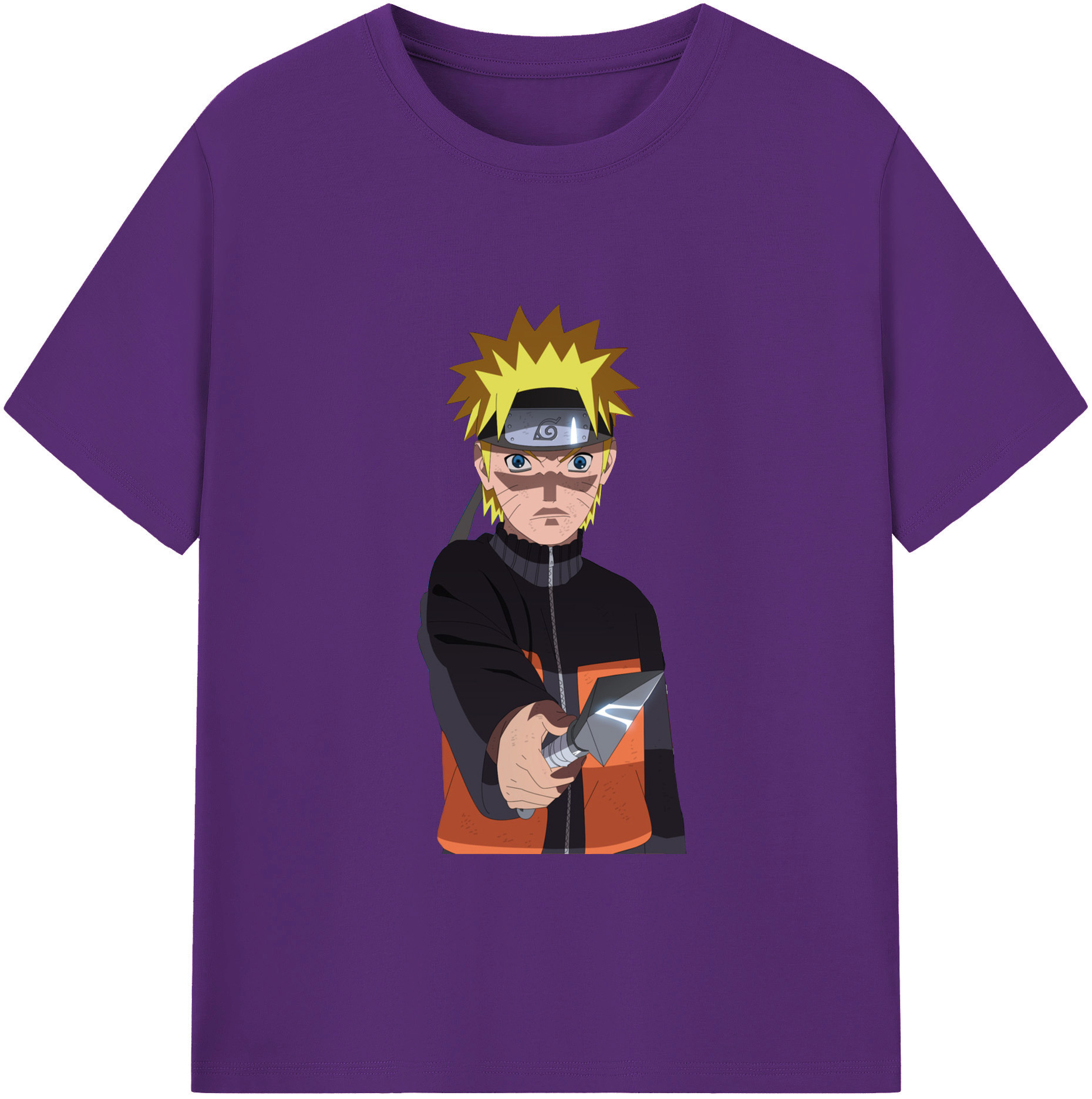 （画像用） NARUTO -ナルト- うずまき ナルト Uzumaki Naruto 綿100％ メンズ半袖Tシャツ｜肌触りやわらか＆通気性