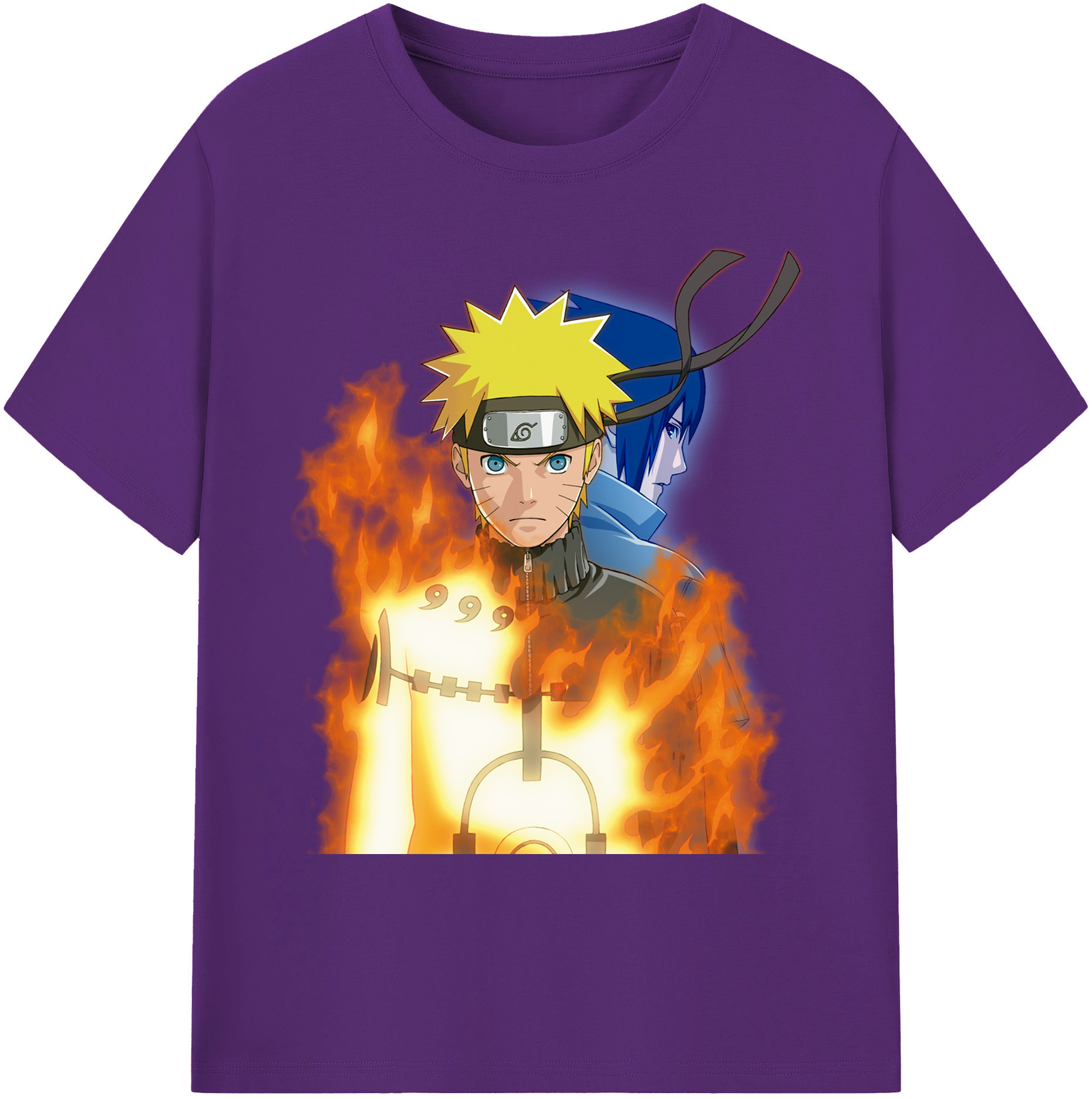 （画像用） NARUTO -ナルト- うずまき ナルト Uzumaki Naruto 綿100％ メンズ半袖Tシャツ｜肌触りやわらか＆通気性