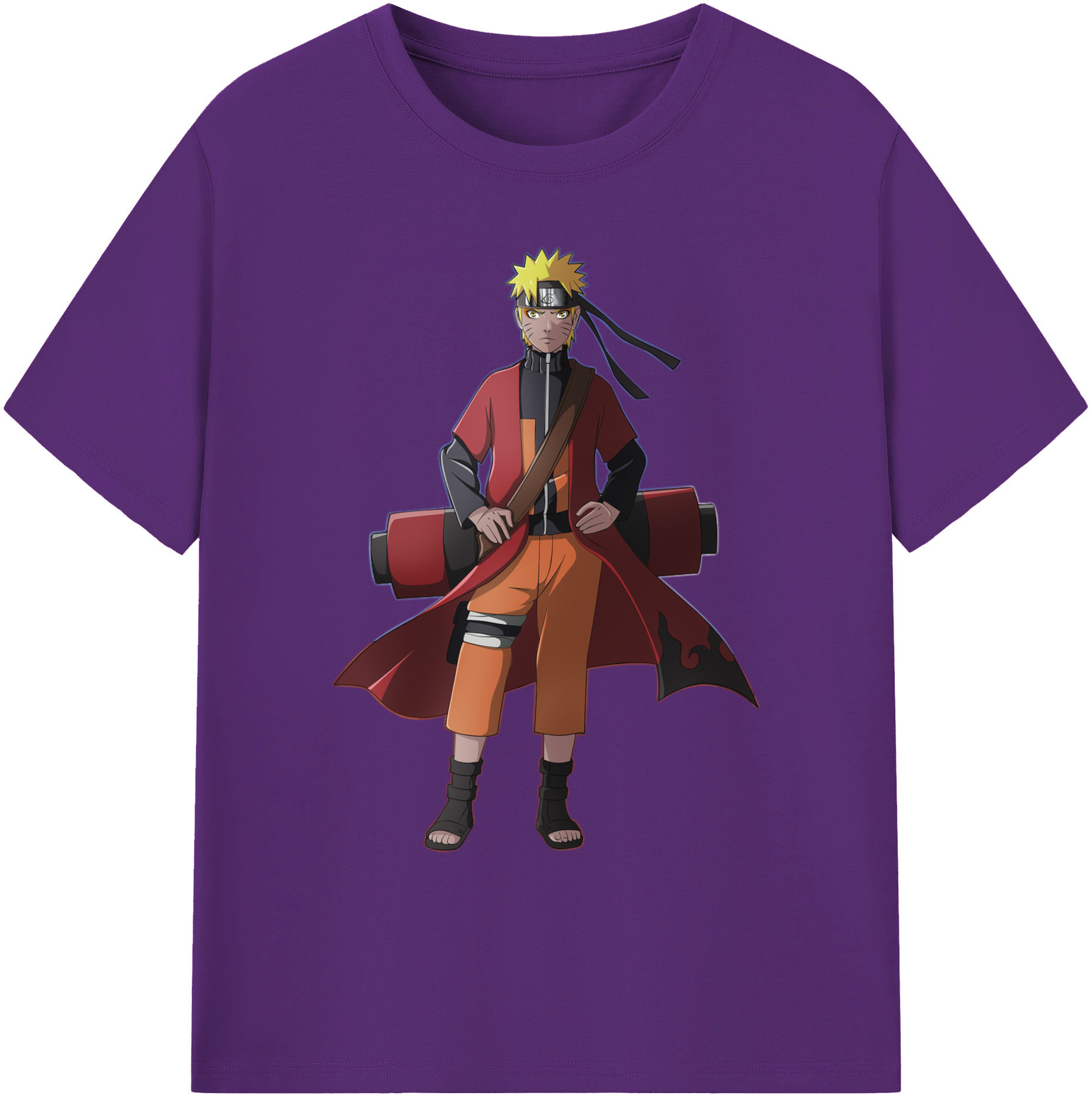 （画像用） NARUTO -ナルト- うずまき ナルト Uzumaki Naruto 綿100％ メンズ半袖Tシャツ｜肌触りやわらか＆通気性