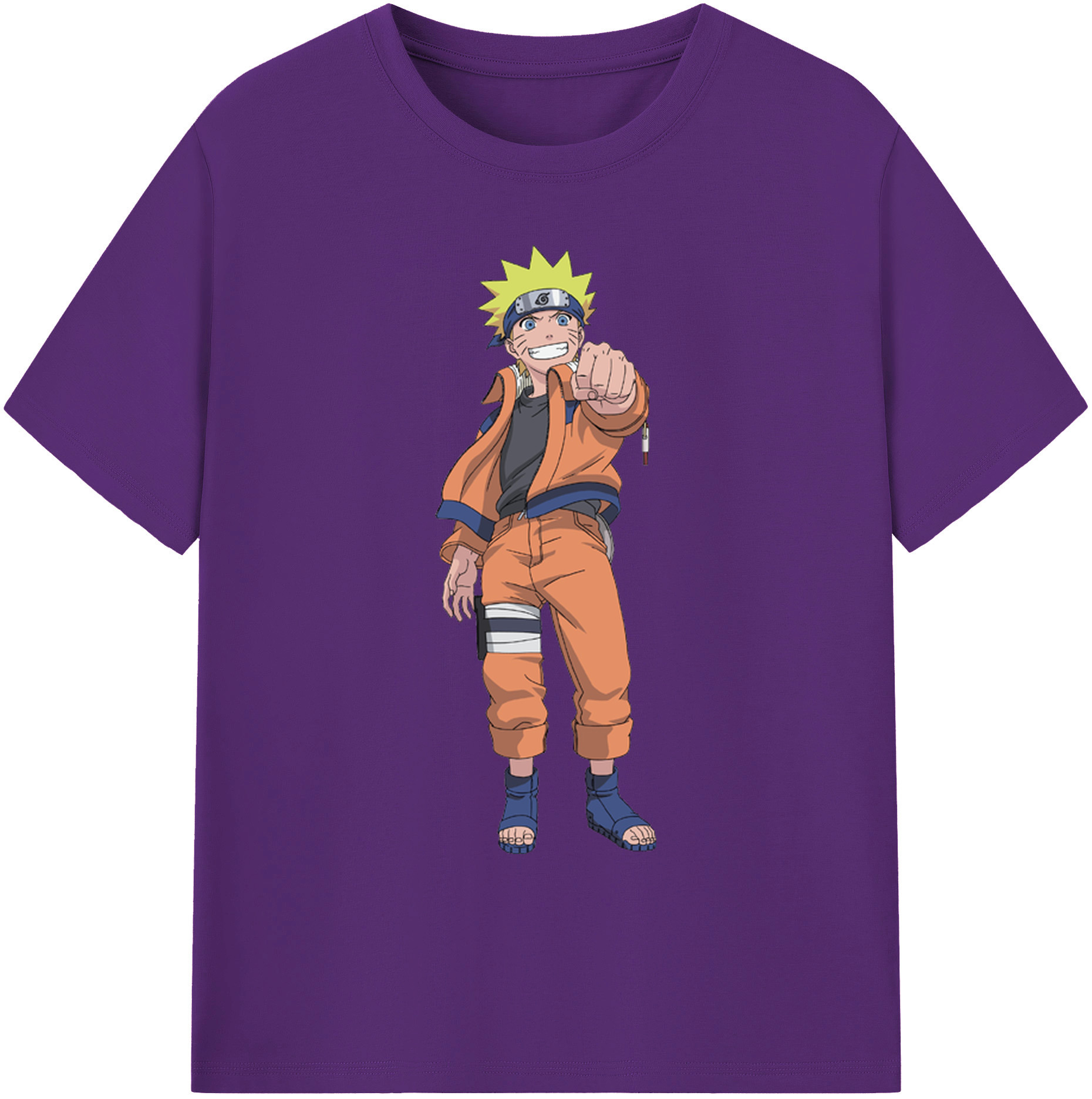 （画像用） NARUTO -ナルト- うずまき ナルト Uzumaki Naruto 綿100％ メンズ半袖Tシャツ｜肌触りやわらか＆通気性