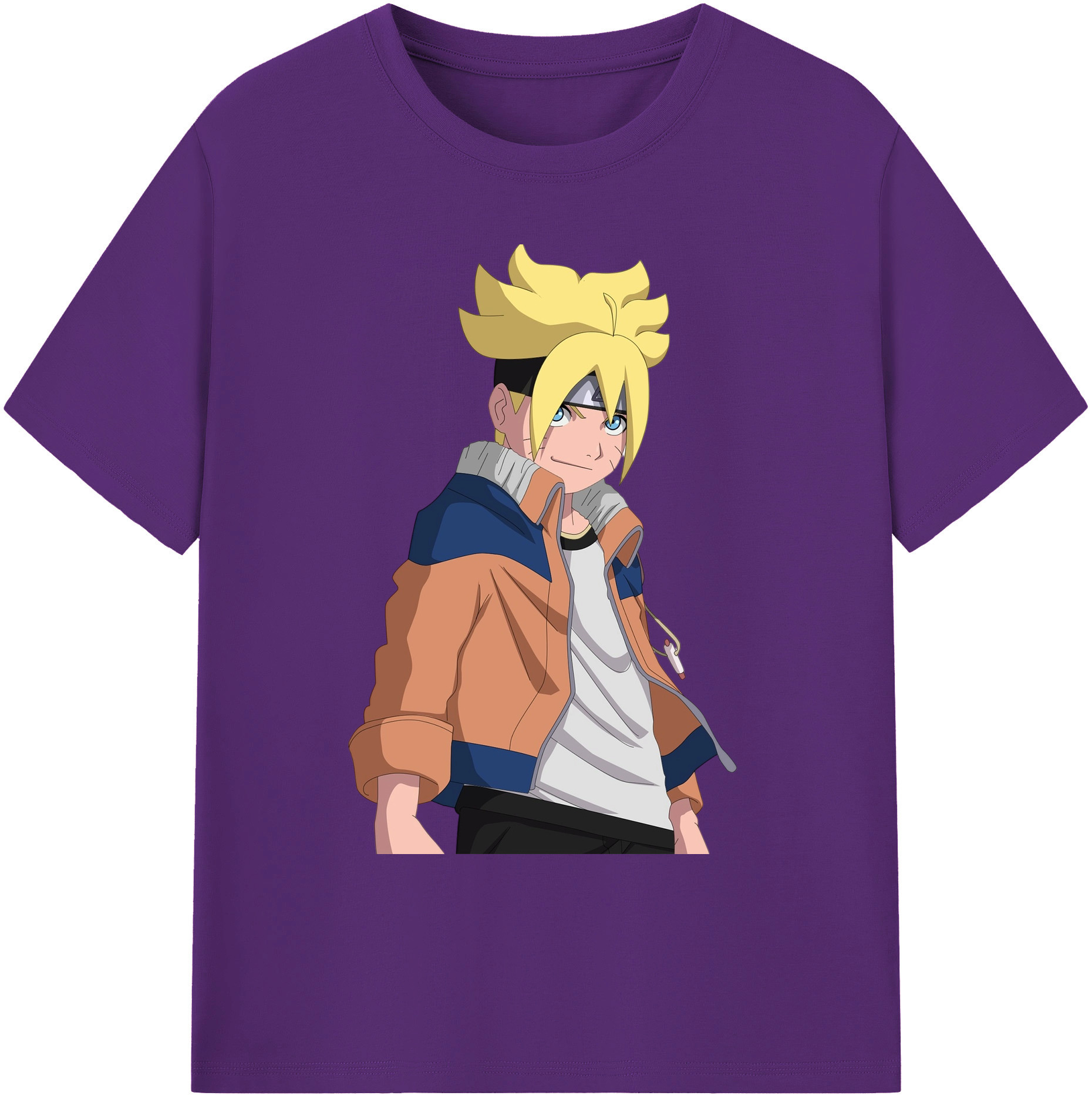 （画像用） NARUTO -ナルト- うずまき ナルト Uzumaki Naruto 綿100％ メンズ半袖Tシャツ｜肌触りやわらか＆通気性