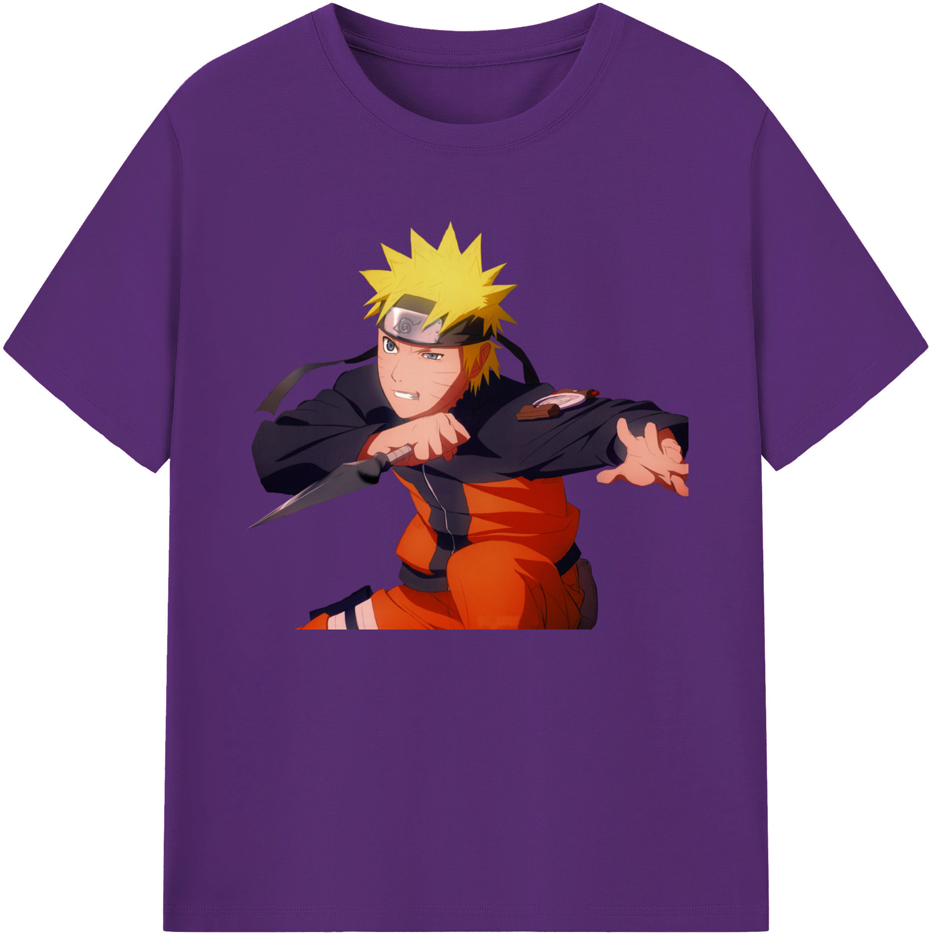 （画像用） NARUTO -ナルト- うずまき ナルト Uzumaki Naruto 綿100％ メンズ半袖Tシャツ｜肌触りやわらか＆通気性