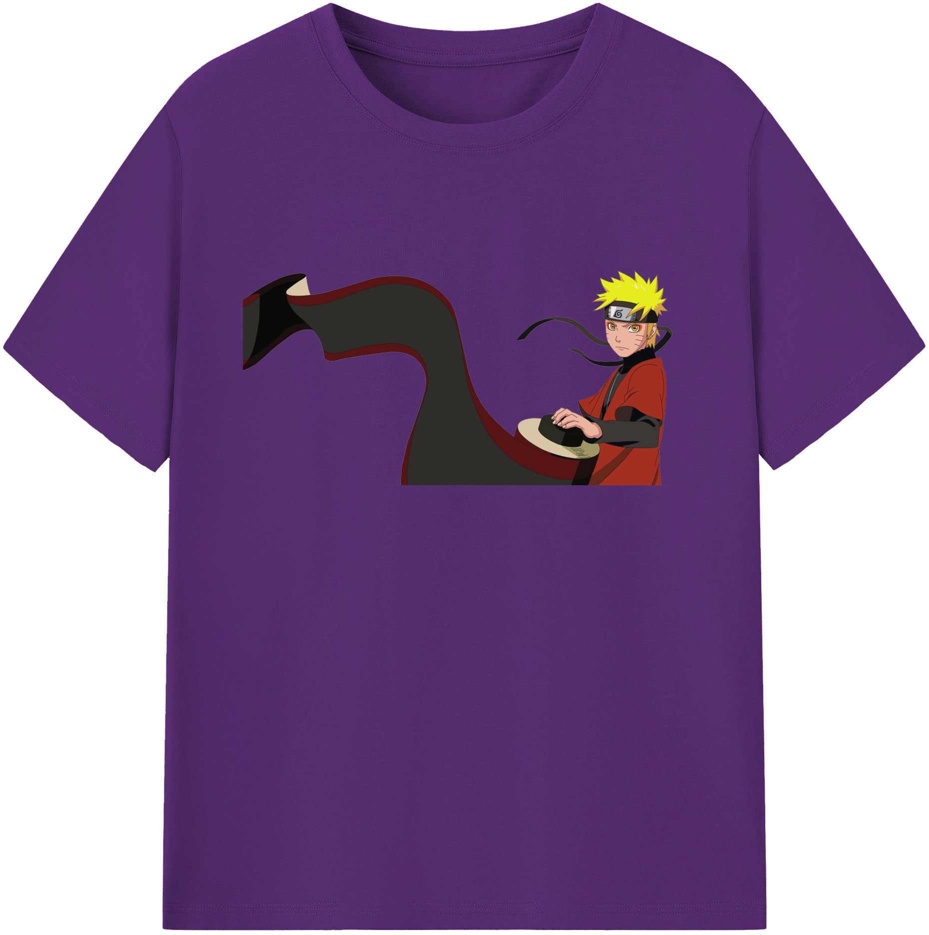 （画像用） NARUTO -ナルト- うずまき ナルト Uzumaki Naruto 綿100％ メンズ半袖Tシャツ｜肌触りやわらか＆通気性
