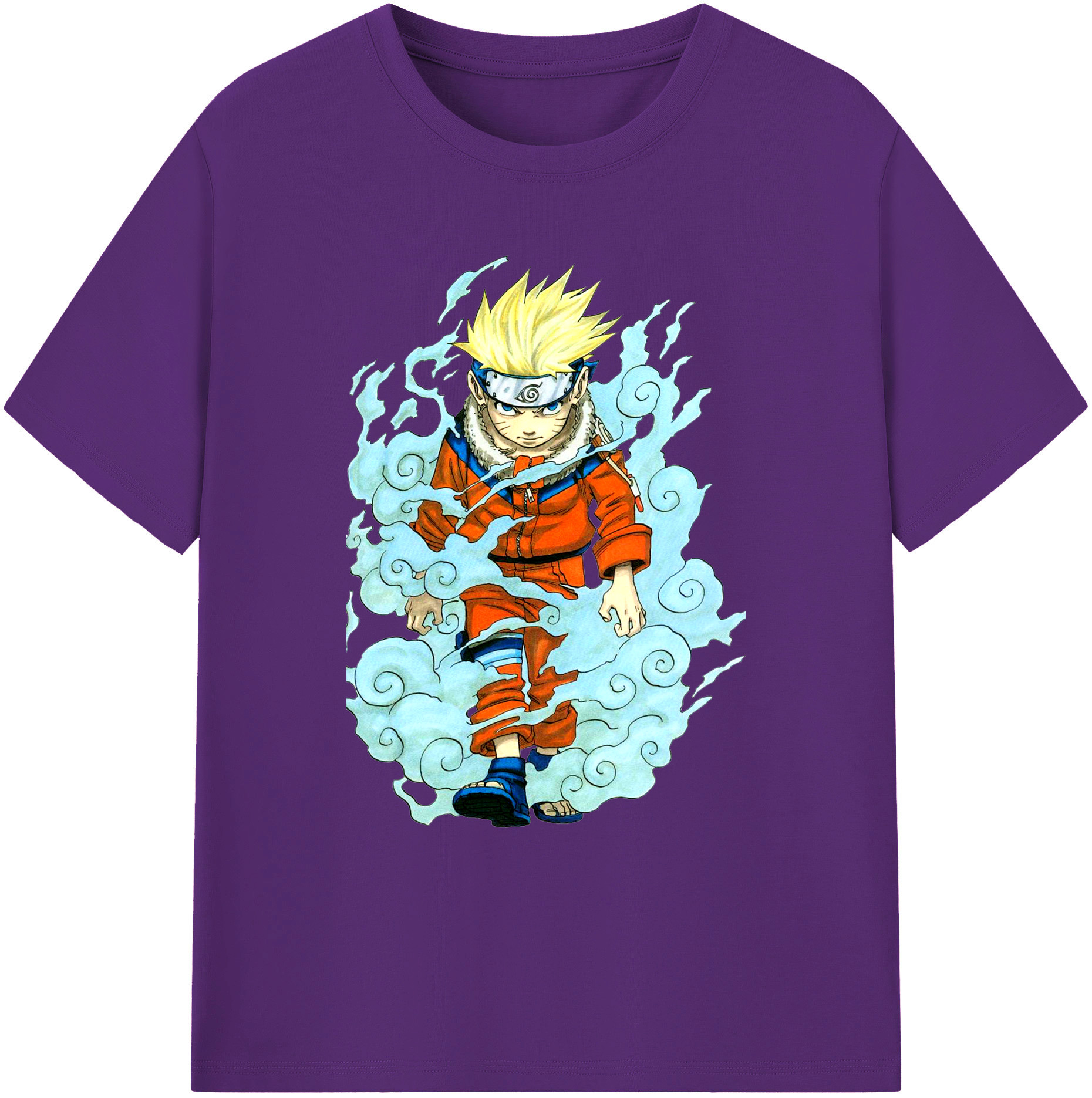 （画像用） NARUTO -ナルト- うずまき ナルト Uzumaki Naruto 綿100％ メンズ半袖Tシャツ｜肌触りやわらか＆通気性