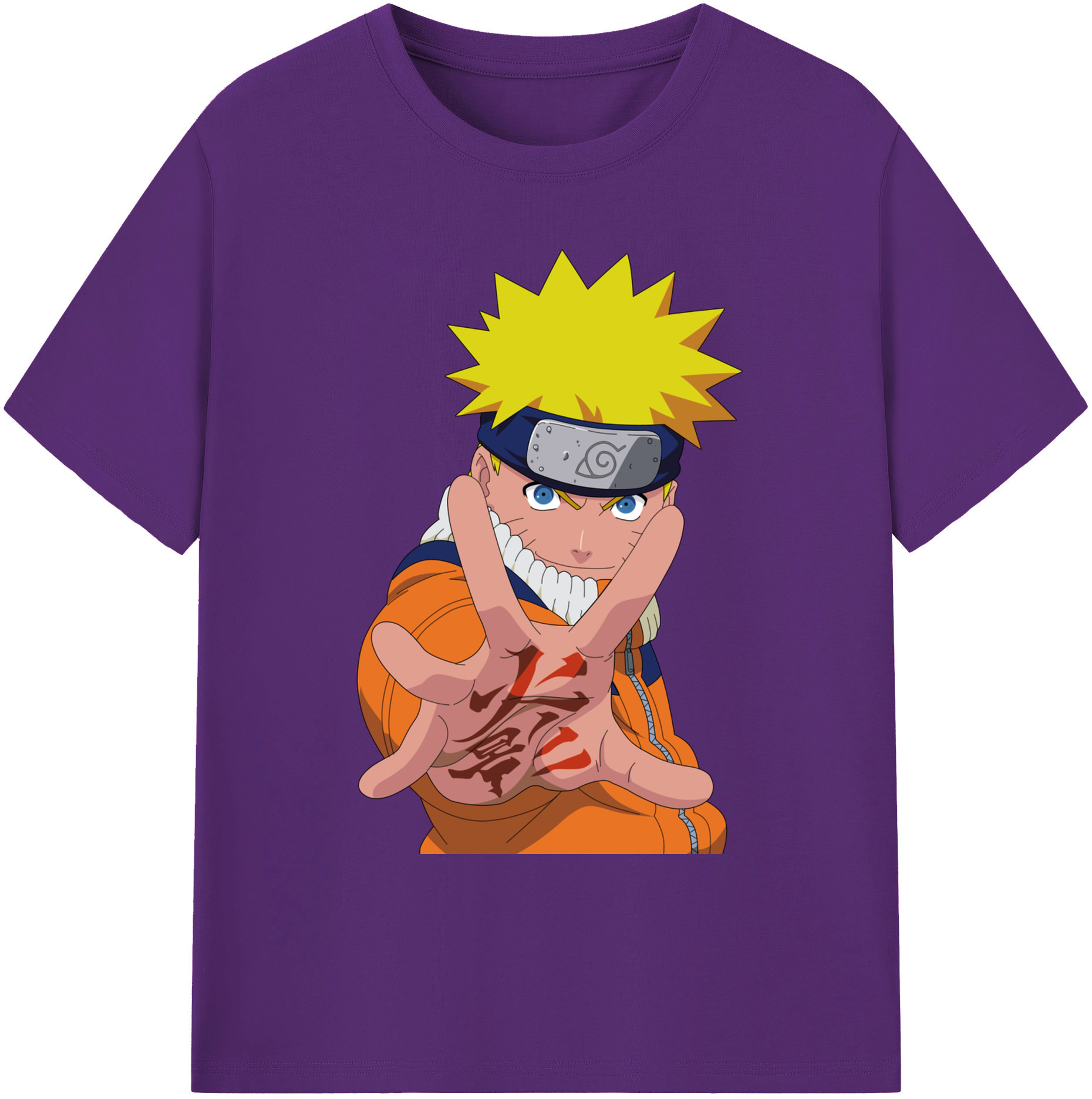 （画像用） NARUTO -ナルト- うずまき ナルト Uzumaki Naruto 綿100％ メンズ半袖Tシャツ｜肌触りやわらか＆通気性