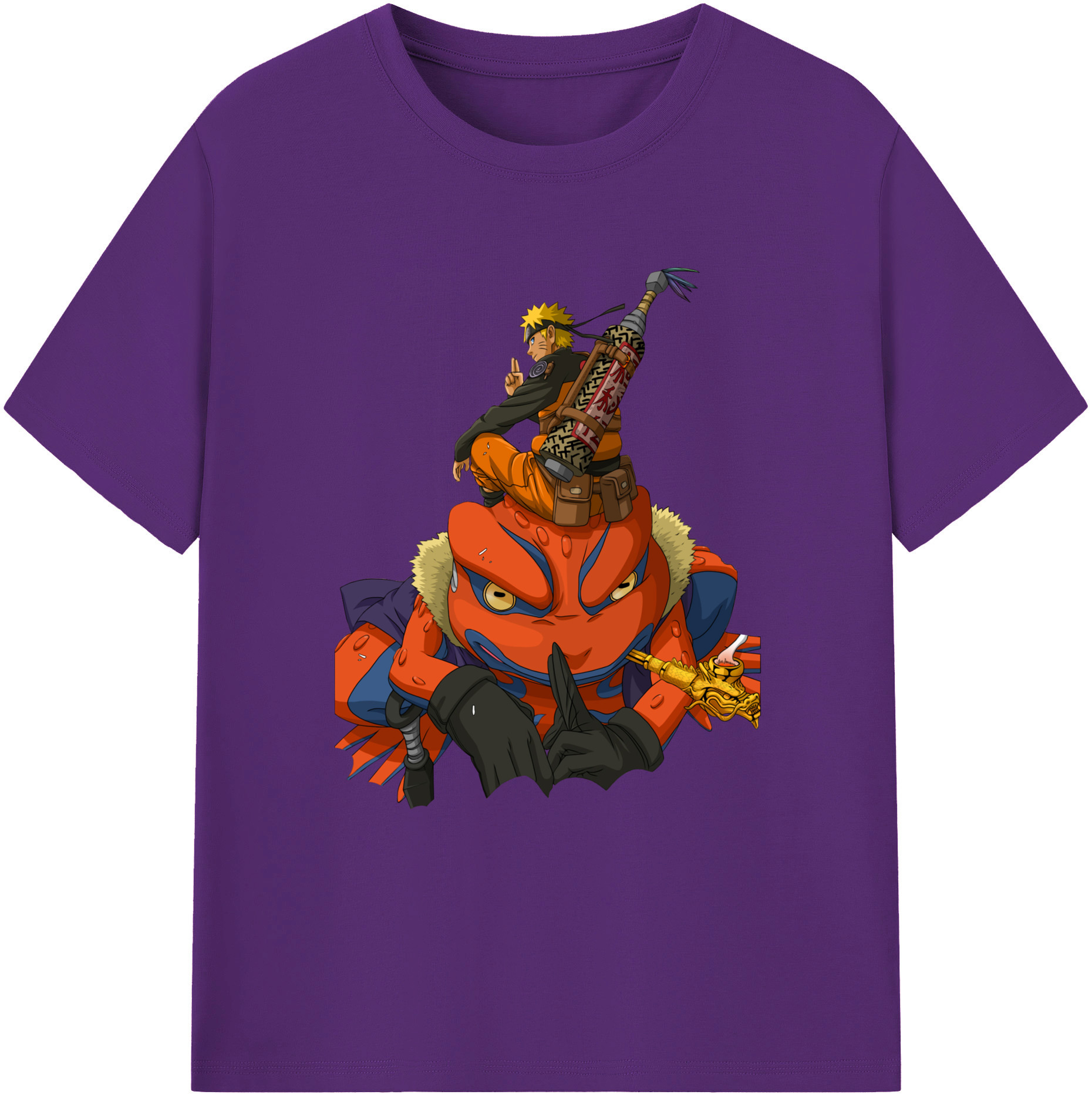 （画像用） NARUTO -ナルト- うずまき ナルト Uzumaki Naruto 綿100％ メンズ半袖Tシャツ｜肌触りやわらか＆通気性