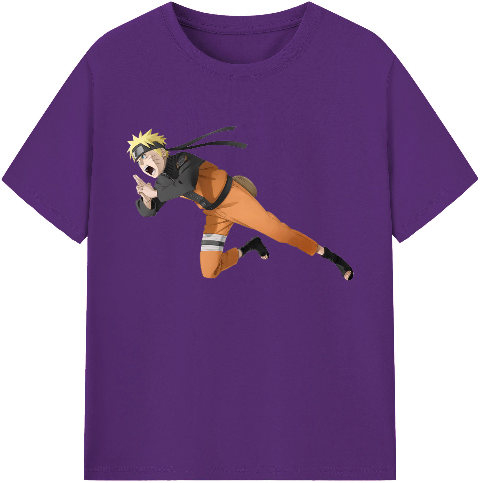 （画像用） NARUTO -ナルト- うずまき ナルト Uzumaki Naruto 綿100％ メンズ半袖Tシャツ｜肌触りやわらか＆通気性