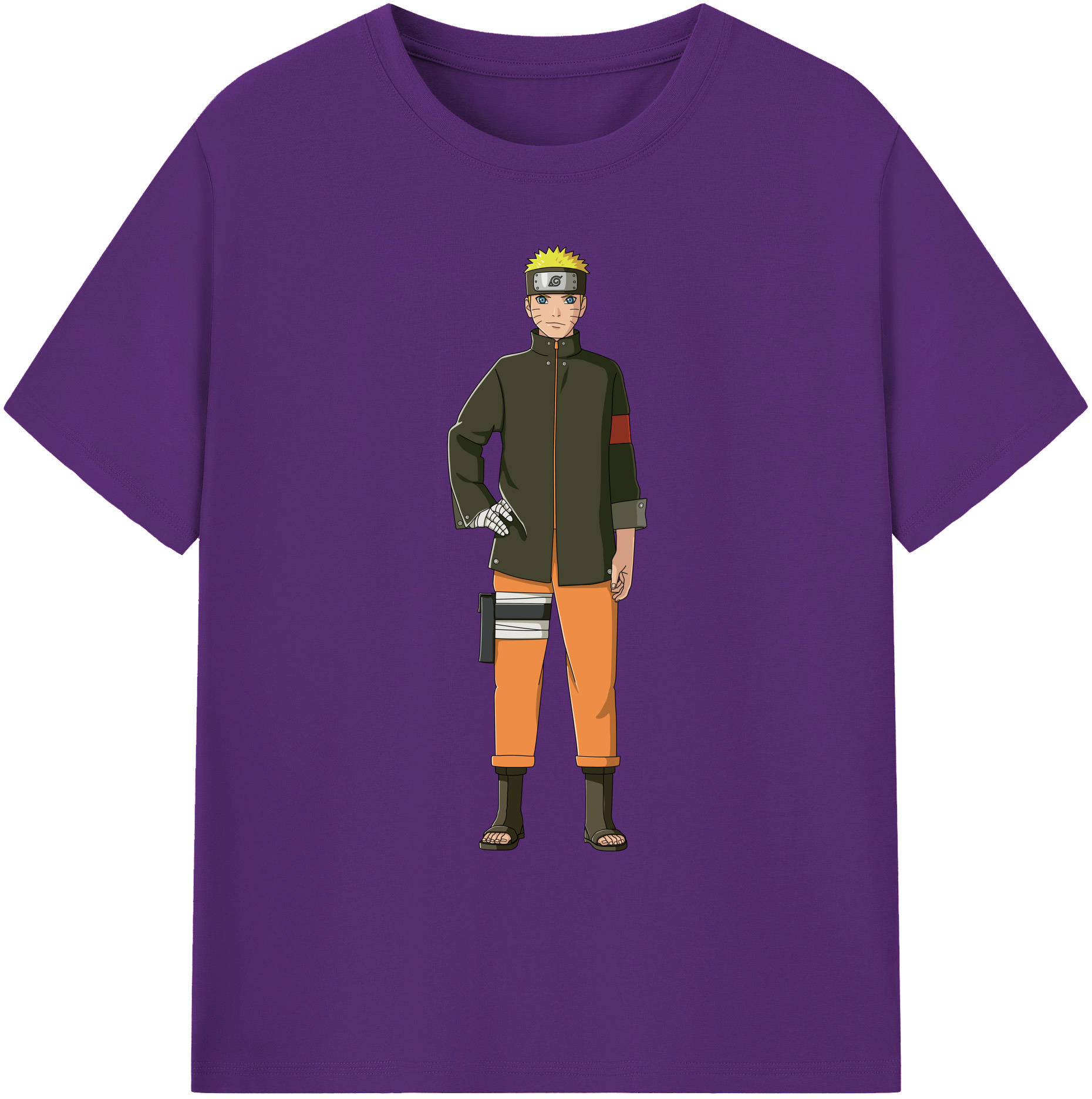 （画像用） NARUTO -ナルト- うずまき ナルト Uzumaki Naruto 綿100％ メンズ半袖Tシャツ｜肌触りやわらか＆通気性