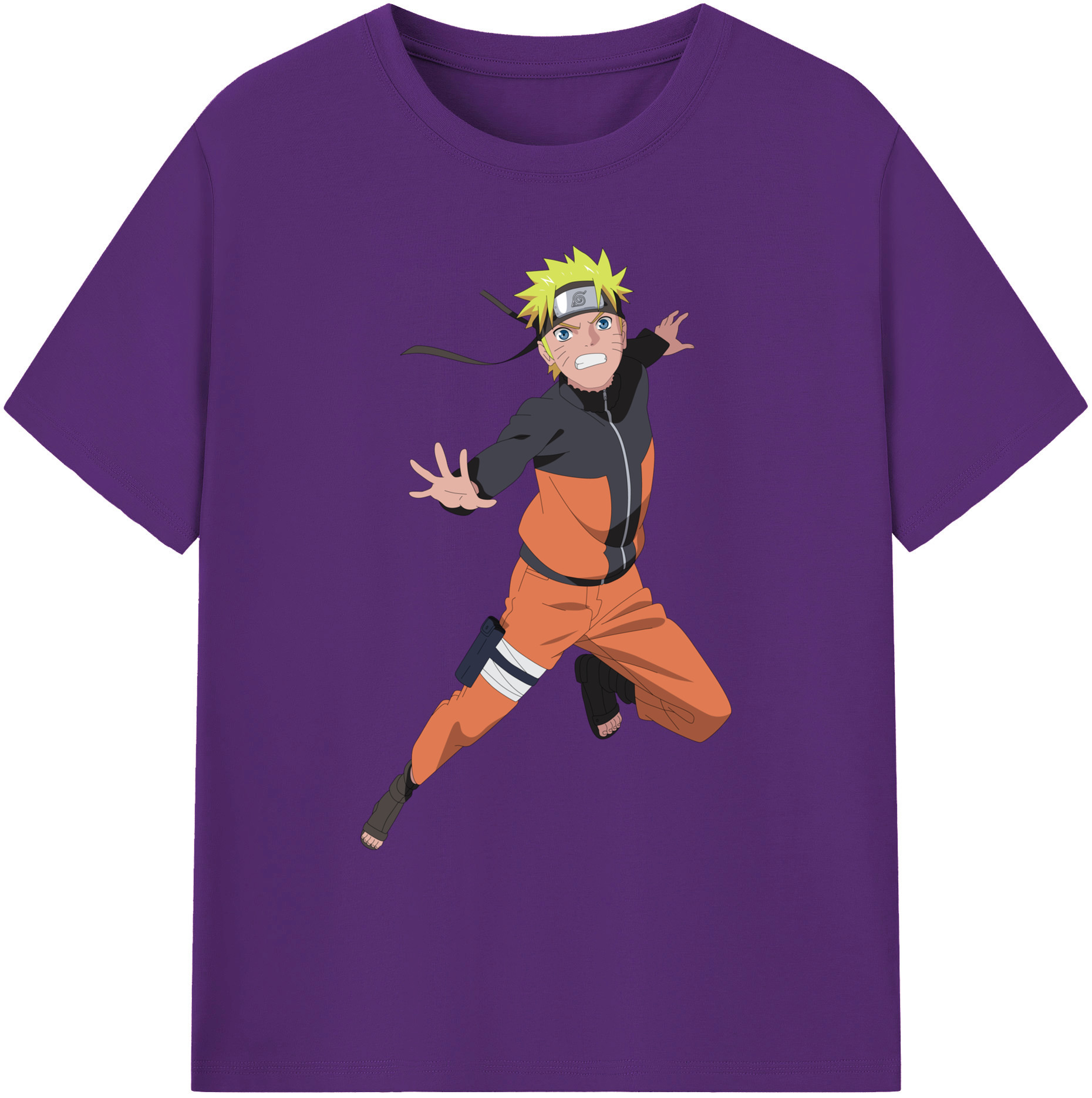 （画像用） NARUTO -ナルト- うずまき ナルト Uzumaki Naruto 綿100％ メンズ半袖Tシャツ｜肌触りやわらか＆通気性