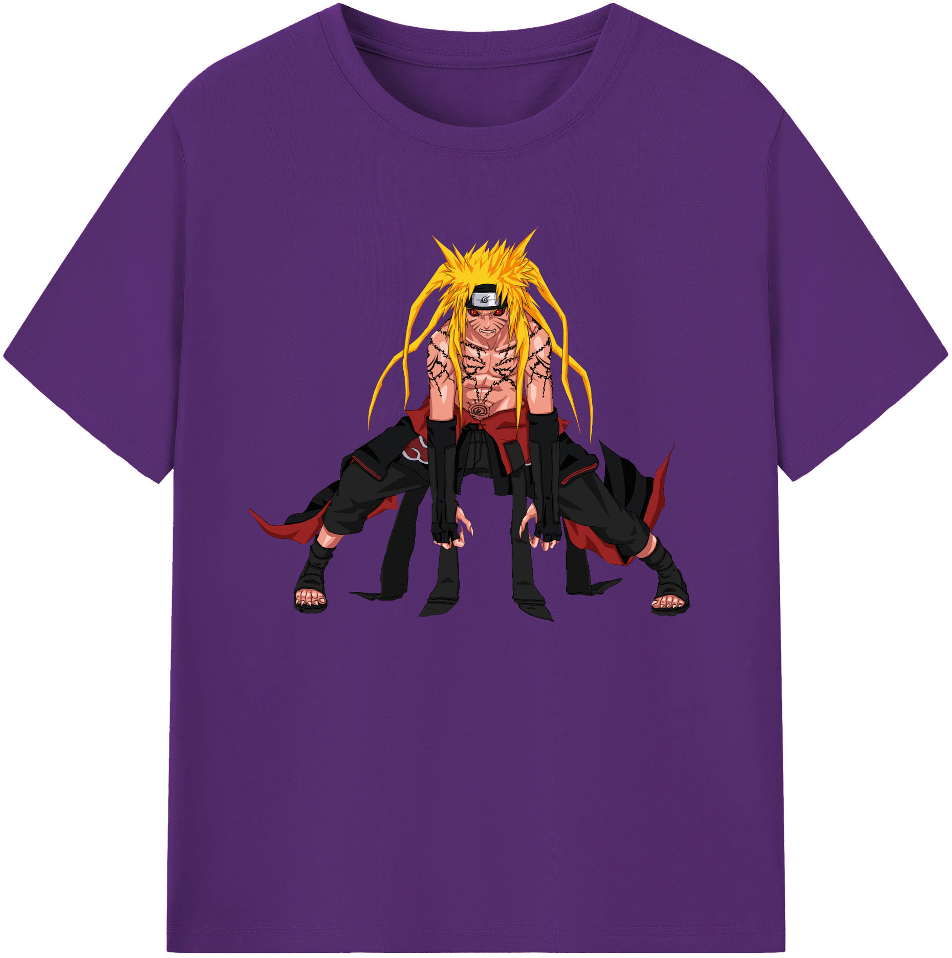 （画像用） NARUTO -ナルト- うずまき ナルト Uzumaki Naruto 綿100％ メンズ半袖Tシャツ｜肌触りやわらか＆通気性