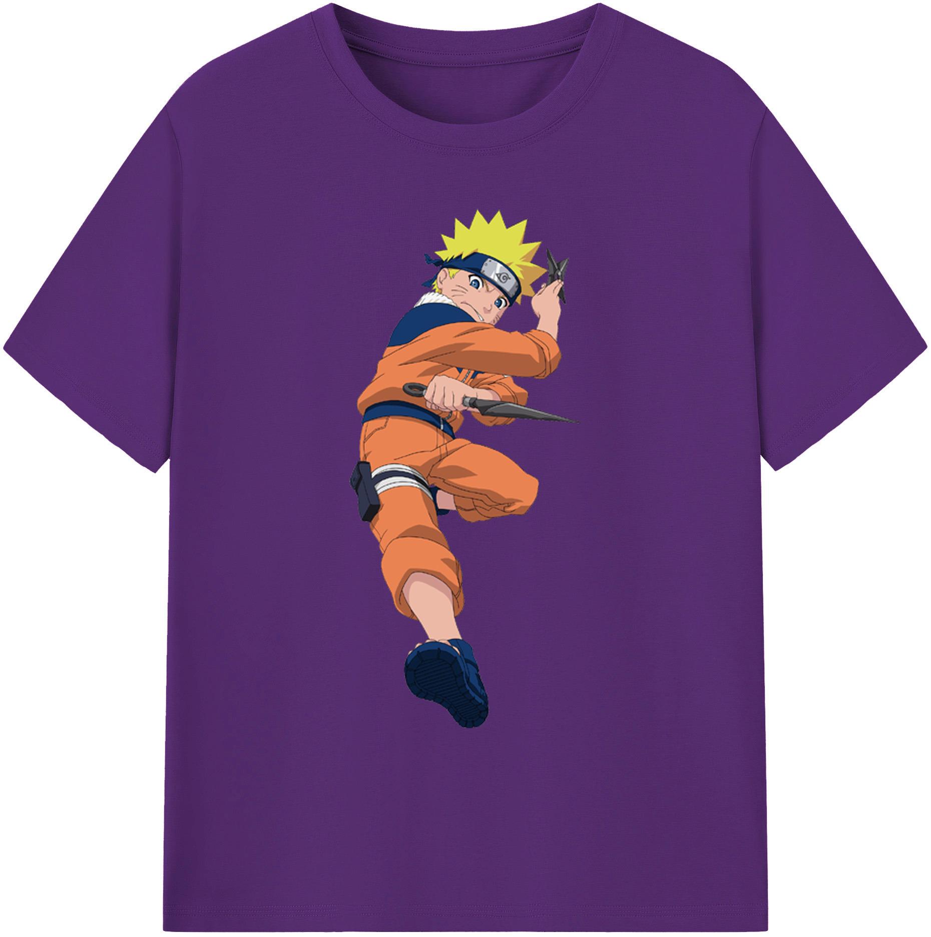 （画像用） NARUTO -ナルト- うずまき ナルト Uzumaki Naruto 綿100％ メンズ半袖Tシャツ｜肌触りやわらか＆通気性