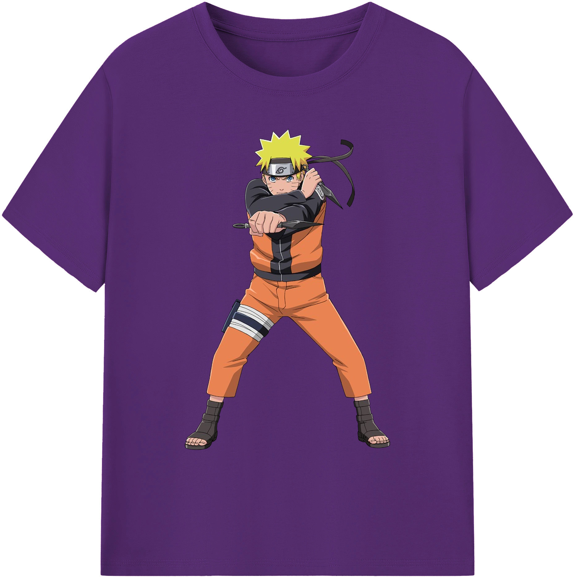 （画像用） NARUTO -ナルト- うずまき ナルト Uzumaki Naruto 綿100％ メンズ半袖Tシャツ｜肌触りやわらか＆通気性