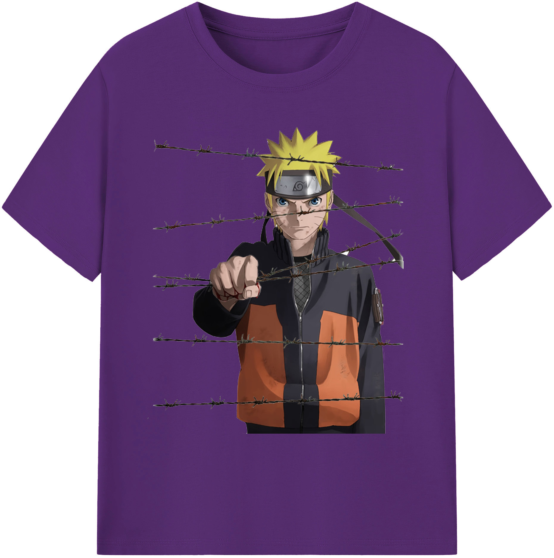 （画像用） NARUTO -ナルト- うずまき ナルト Uzumaki Naruto 綿100％ メンズ半袖Tシャツ｜肌触りやわらか＆通気性