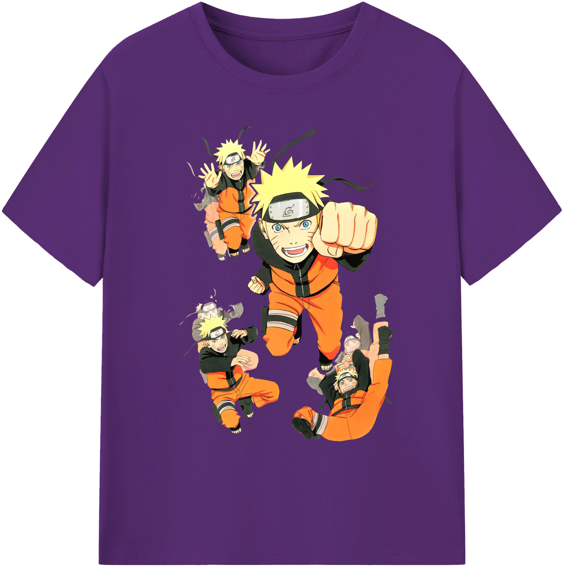 （画像用） NARUTO -ナルト- うずまき ナルト Uzumaki Naruto 綿100％ メンズ半袖Tシャツ｜肌触りやわらか＆通気性